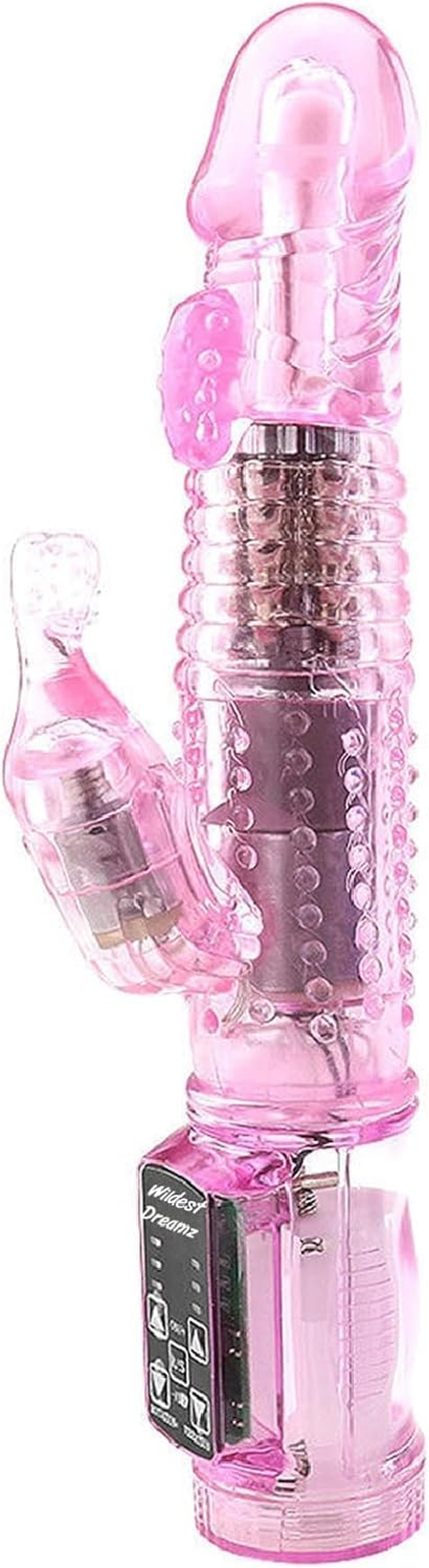 Large Rabbit Vibrator Dildo for Women with Rotating Shaft Multi Speed Vibration Dual Stimulation G Spot Clitoris Stimulator Clit Adult Sex Toy (Pink) image number 2