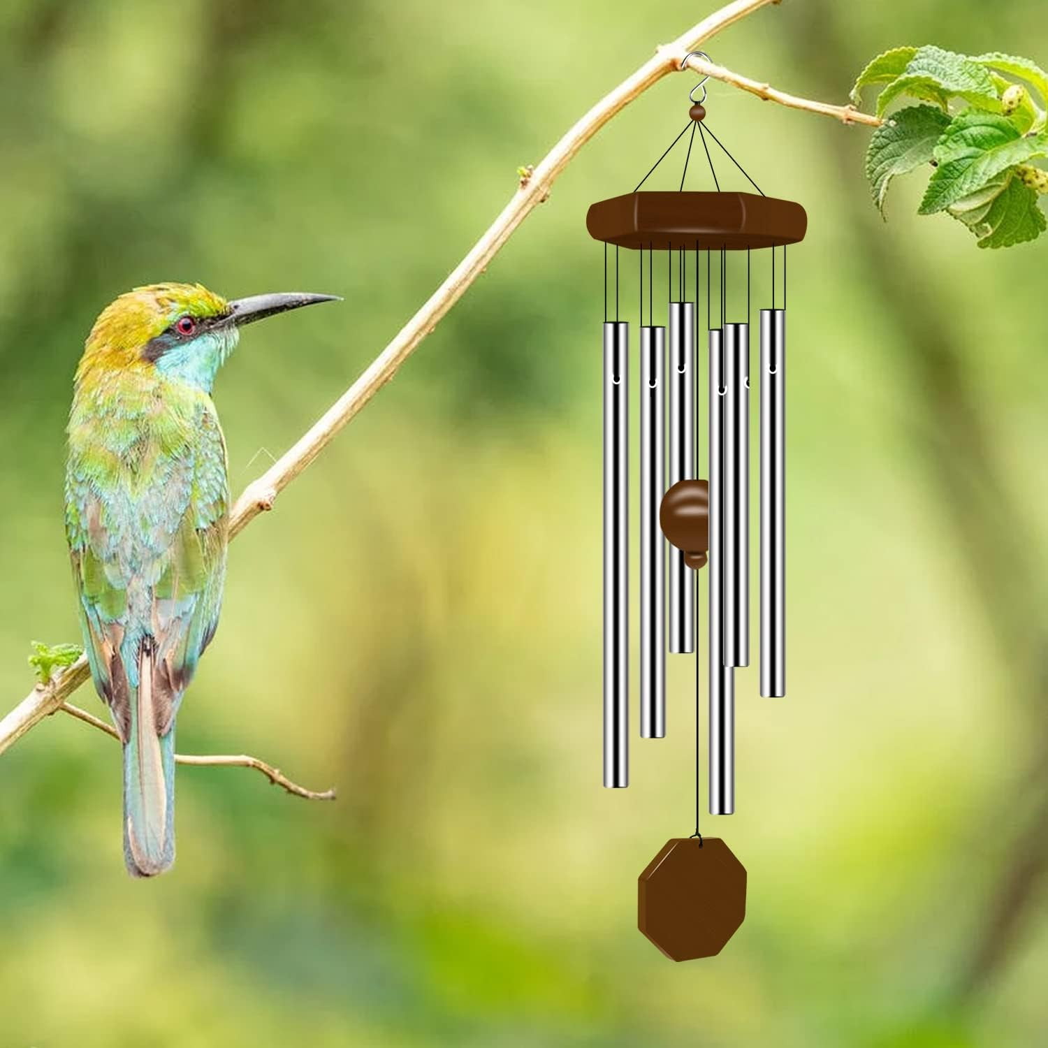 Wind Chimes for Outside, Wind Chimes Outdoor Deep Tone with 6 Tuned Tubes, Memorial Wind Chime for Garden, Patio and Home image number 3