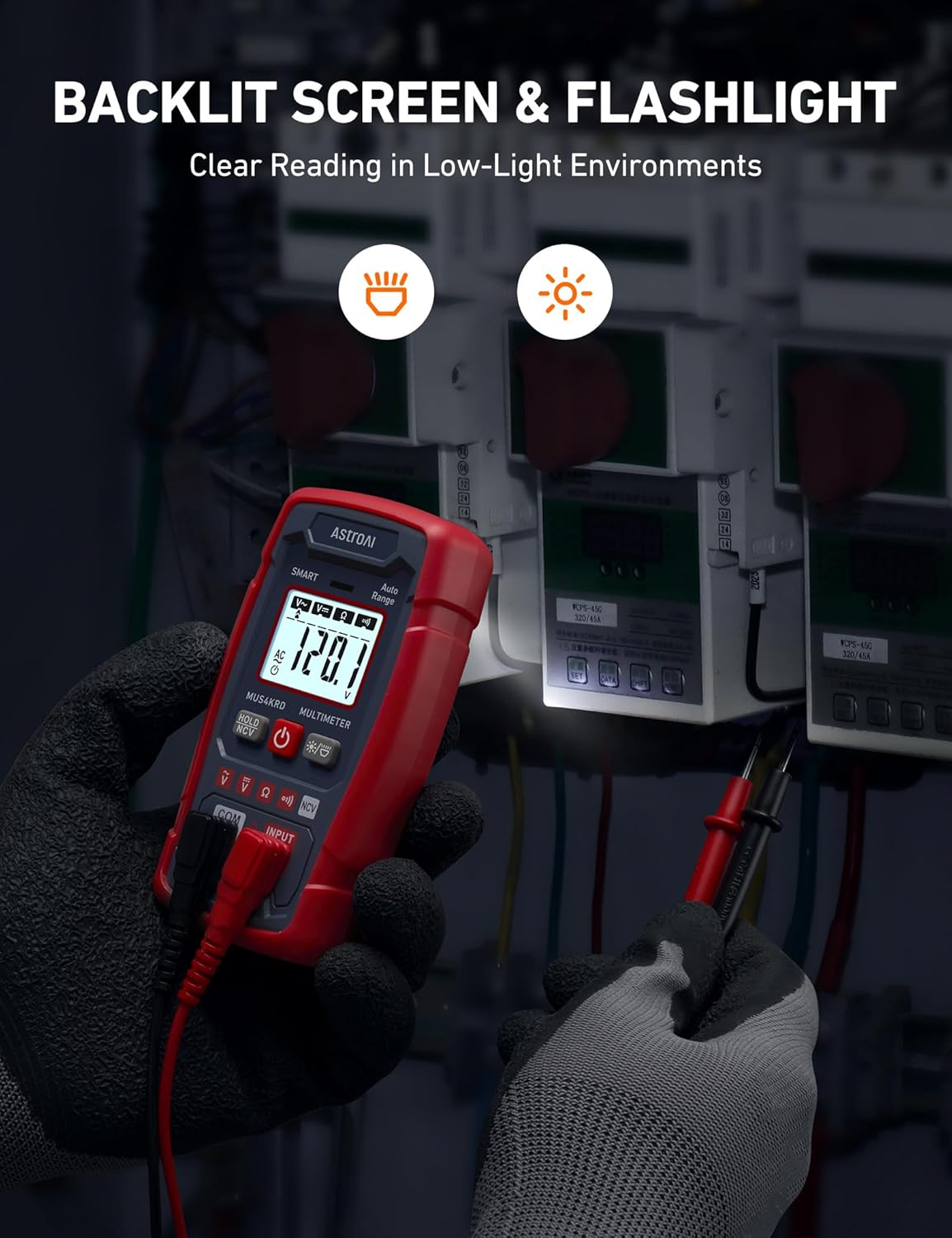 Astroai Multimeter Tester 4000 Counts, Smart Measuring Mode, Auto-Ranging Digital Volt Meter, Fast Accurately Measures AC/DC Voltage, Resistance, Continuity, Supports a Non-Contact Voltage Function image number 6