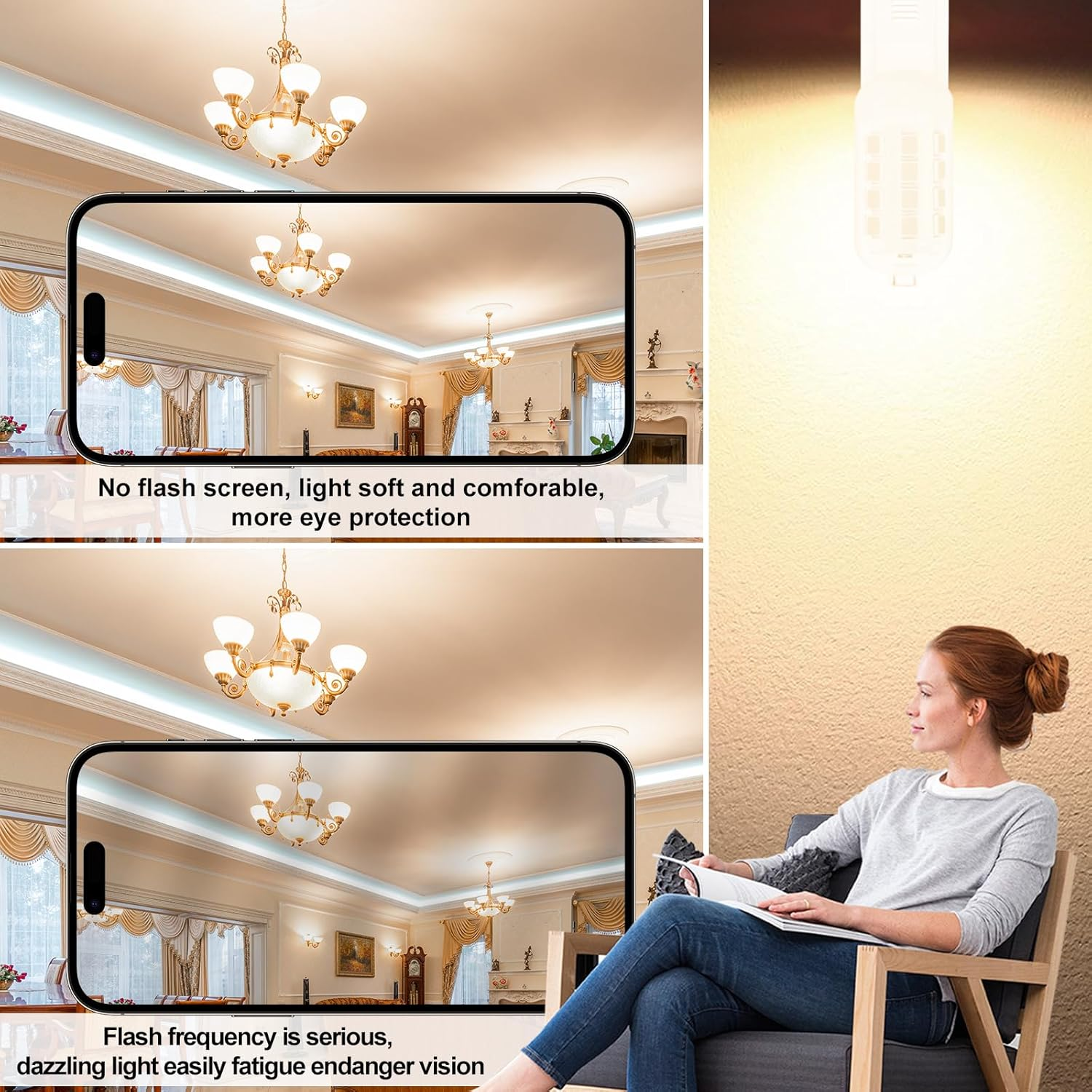 UCINNOVATE G9 LED Light Bulbs Dimmable, New 4W Replace 35W Halogen Bulbs,Warm White 3000K, G9 Globe Bulb Ideal for Ceiling Light, Dining Room Living Room Kitchen Chandelier Bulbs, 230V image number 5