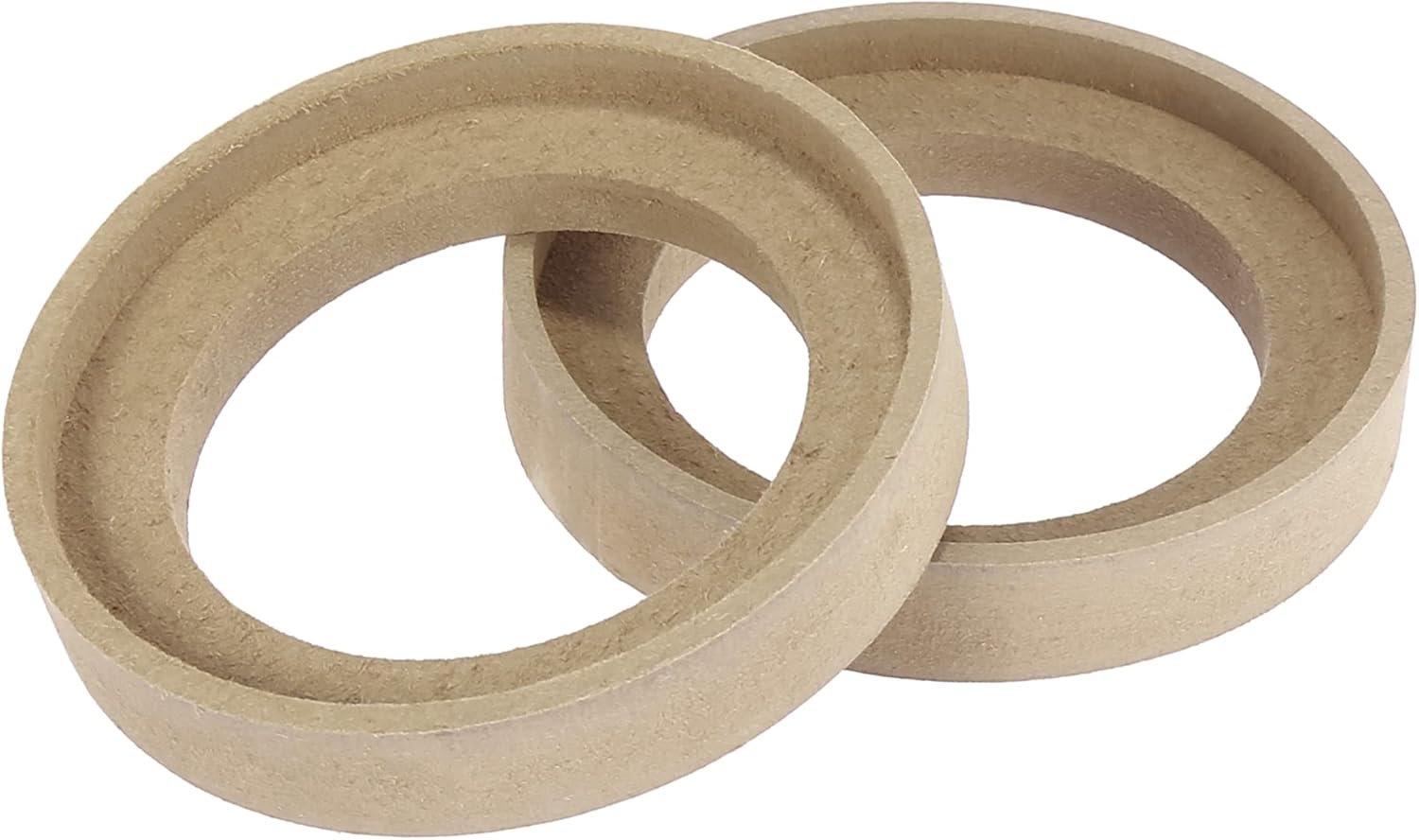 X AUTOHAUX Pair Car Beige Speaker Spacer Ring Adaptor Brackets Mounting Spacer Recess Bezel Plate Wood 77Mm ID for 3 Inch Speakers image number 1