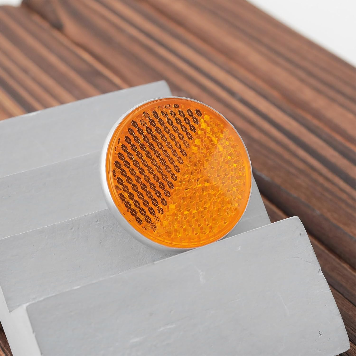 1 Pair Motorcycle Rear Reflector Amber Reflector Railer Fixing Screws for ATV UTV Dirt Bike 40X5X6Mm Yellow image number 6