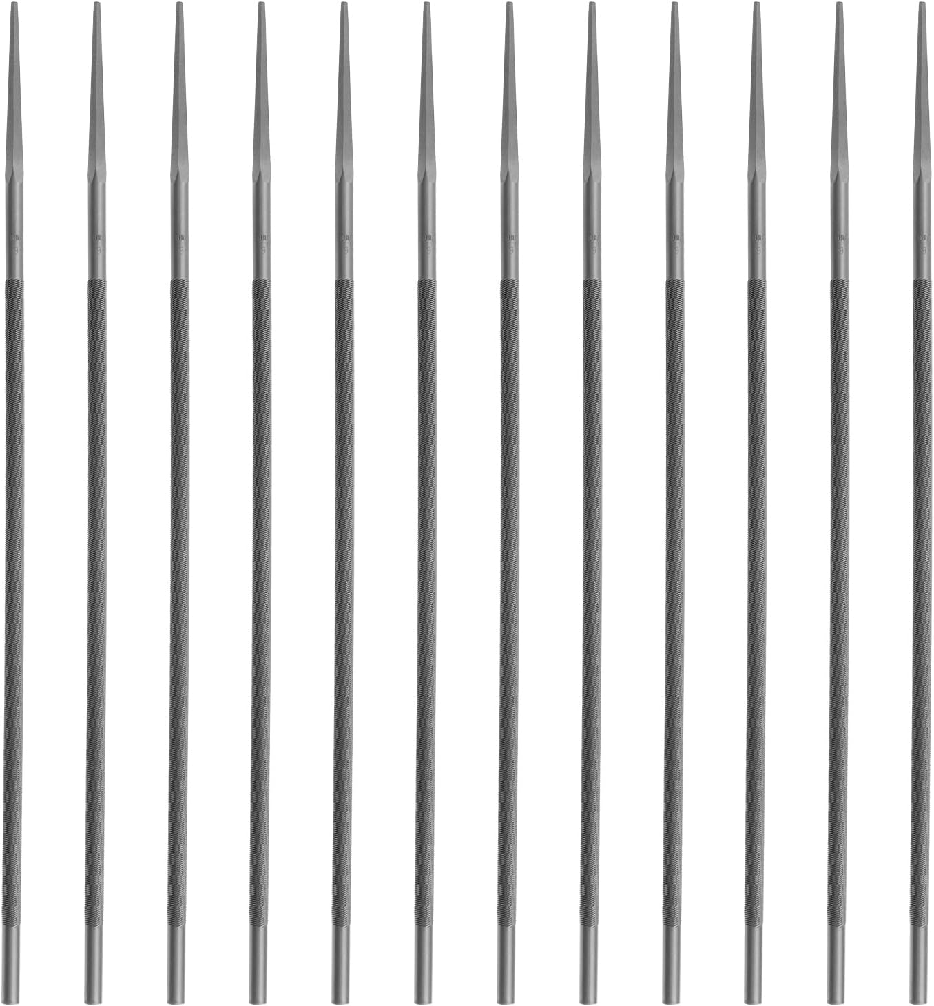 Ecsing 12Pcs round Chainsaw File Steel Chain Saw File Sharpener Accessories for 0.325 Medium Saws Chainsaw Sharpening File 4.8Mmx200Mm Silver image number 6