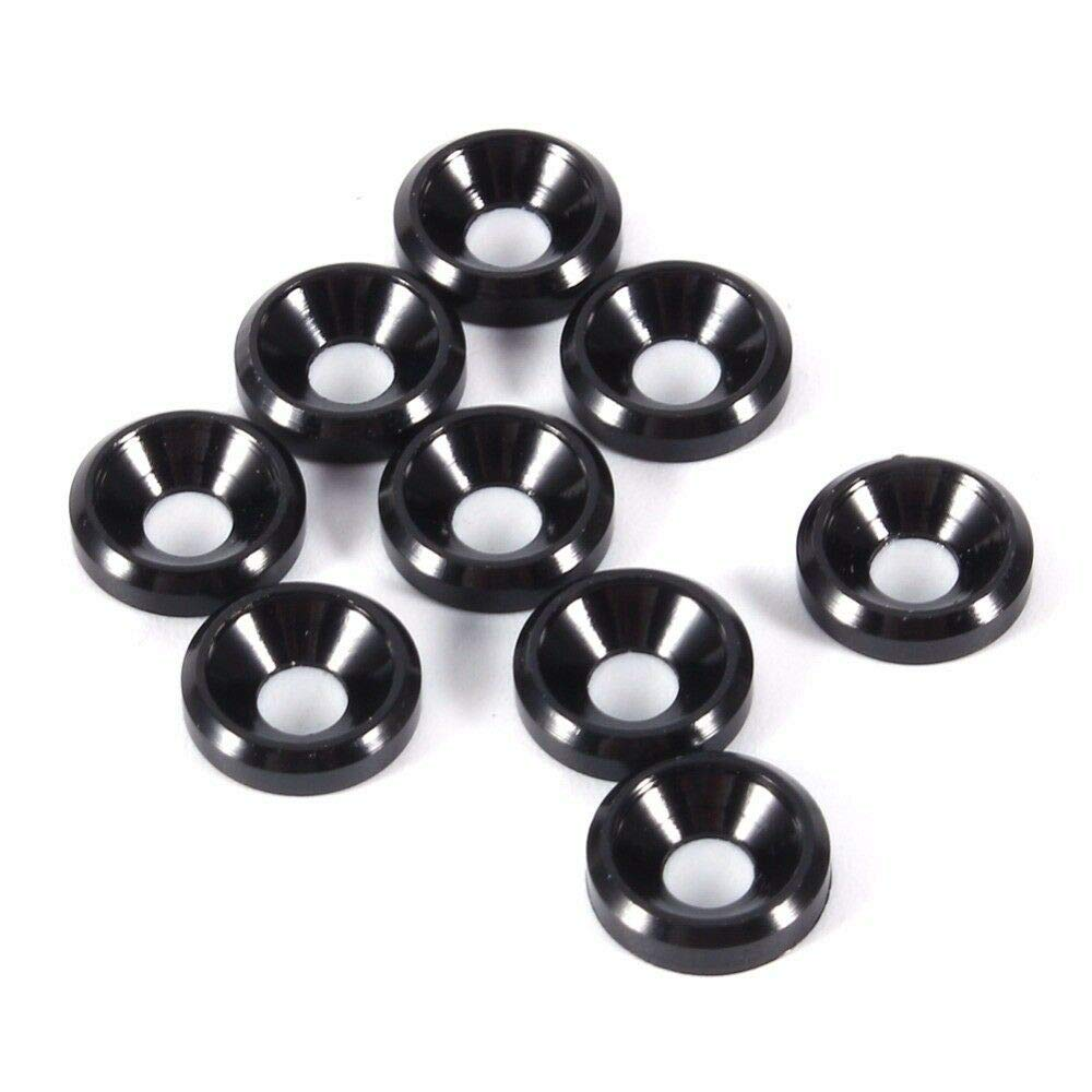 BE-TOOL M5 Countersunk Washer Anodized Aluminum Car Bolt Washer Black 10Pcs image number 1