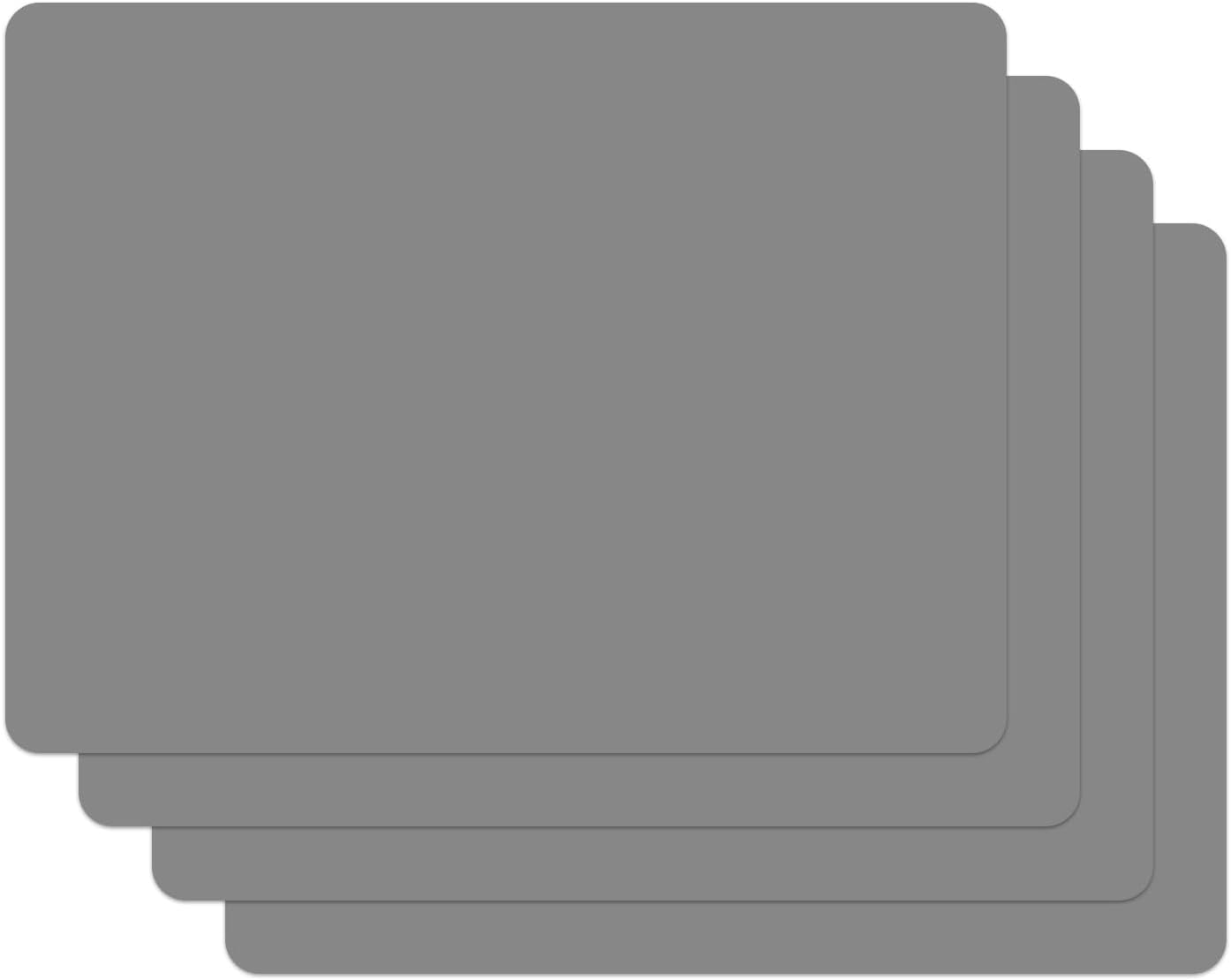 Silicone Placemats, Food-Grade Non-Slip Waterproof, Dining, Countertop Protector, Kitchen Counter Mat, Heat Resistant, Baking Mat Dishwasher Safe (Grey, 5.1Oz&times;2Pack)