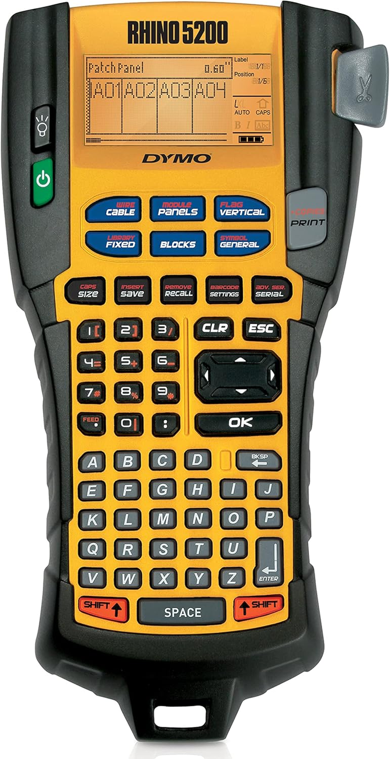 Dymo Rhino 5200 Industrial Label Maker | Labelling Machine Kit Case | Time-Saving Hot Keysprints Fastdurable Label Maker for Job Sites and Heavy-Duty Labelling Jobs | UK Plug image number 2