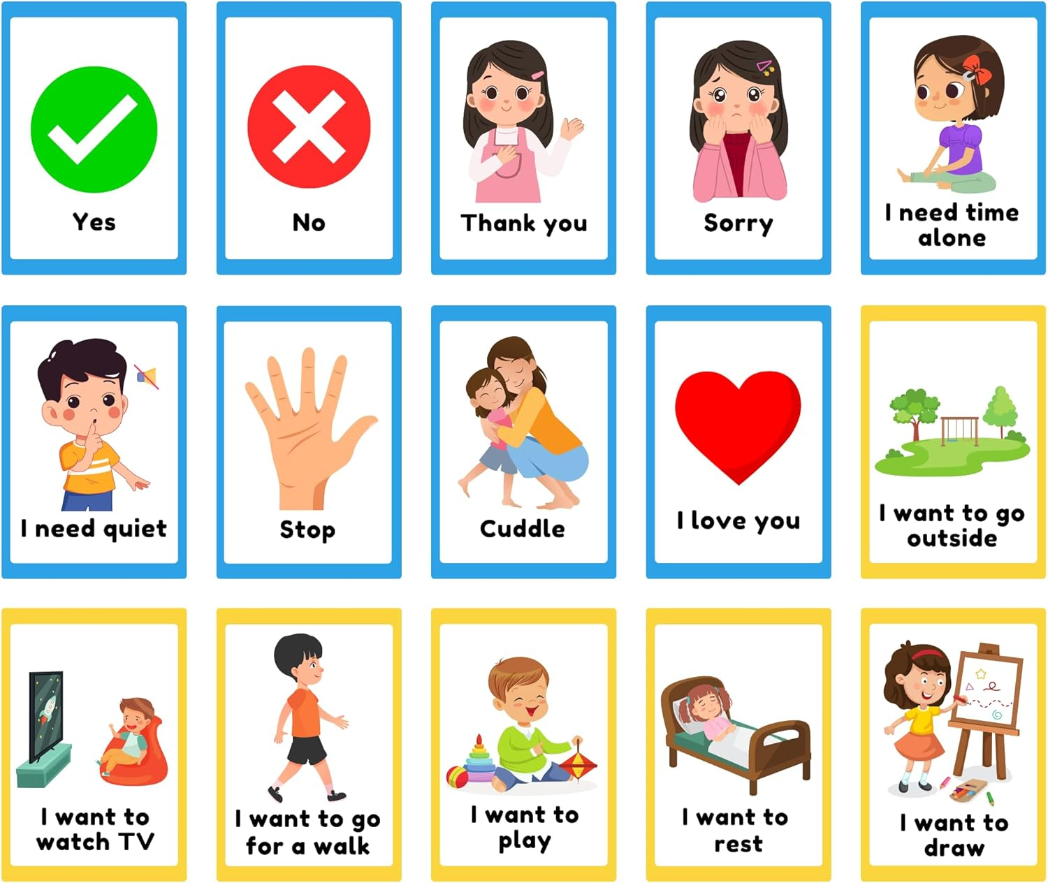 Communication Cards for Non Verbal Children and Adults, Autism Special Needs Visual Communication Aid Flash Cards image number 4