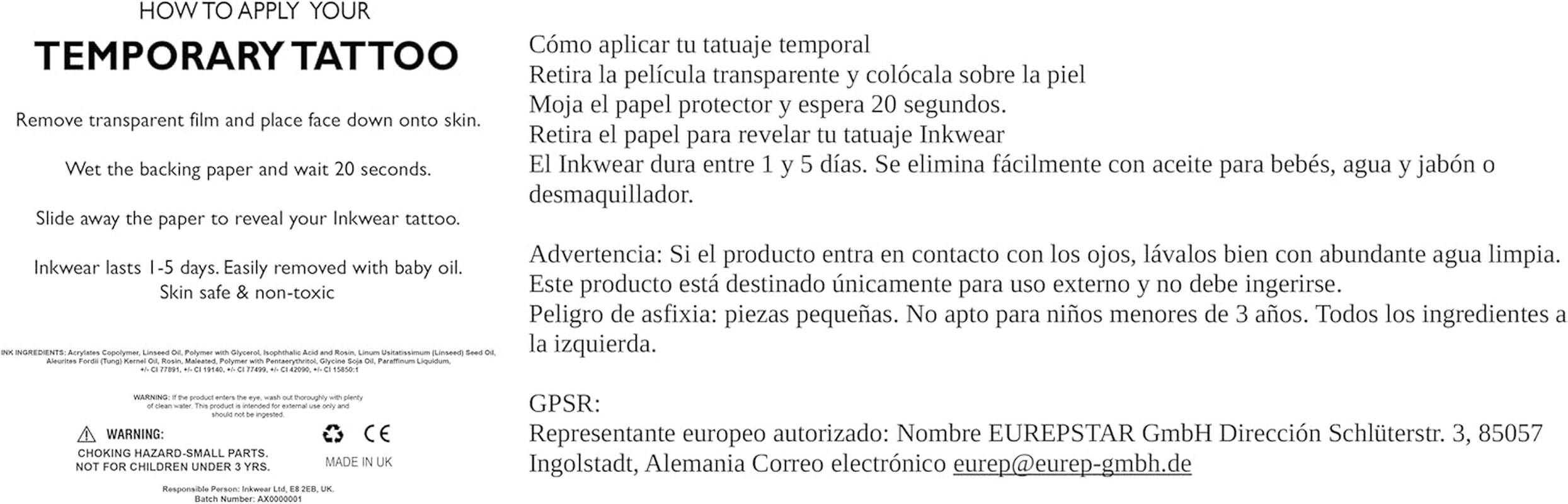 Slash Guitarist Fake Temporary Tattoos image number 2