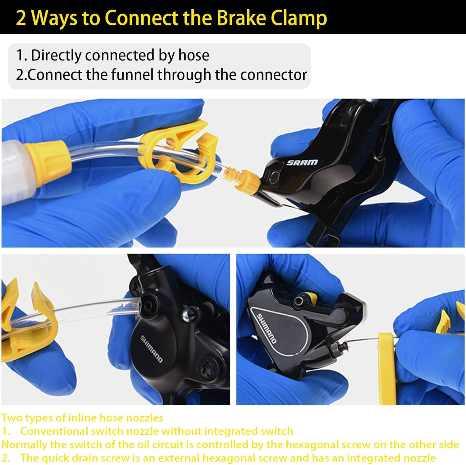 Brake Bleed Kit for Shimano, TEKTRO, TRP Hydraulic Disc Brakes, Brake Fluid Bleeder Kit for Mtb/Road Bike Brake, with Performance Mineral Oil Brake Fluid 120Ml/4Oz, Professional Brake Bleed Kit image number 6