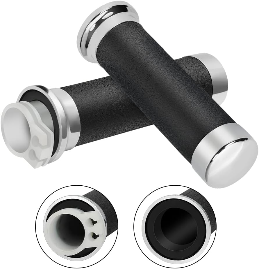 Grip Throttle Tube Replace for Honda OEM:53145-MM8-000, 25Mm Right Grip Dual Throttle Tube & Left Handlebar Grip Suitable for Honda VT XVS Shadow 400/750/1100 Magna Sabre image number 1