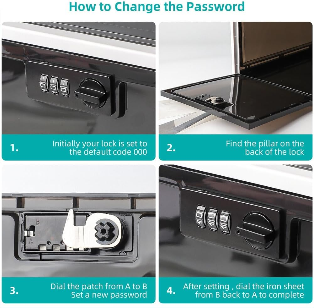 Large Medicine Lockable Box Lockable Storage Box Plastic Boxes for Personal Items Storage Bin with Lock Locking Plastic Storage Container for Medicine Snacks Food image number 4