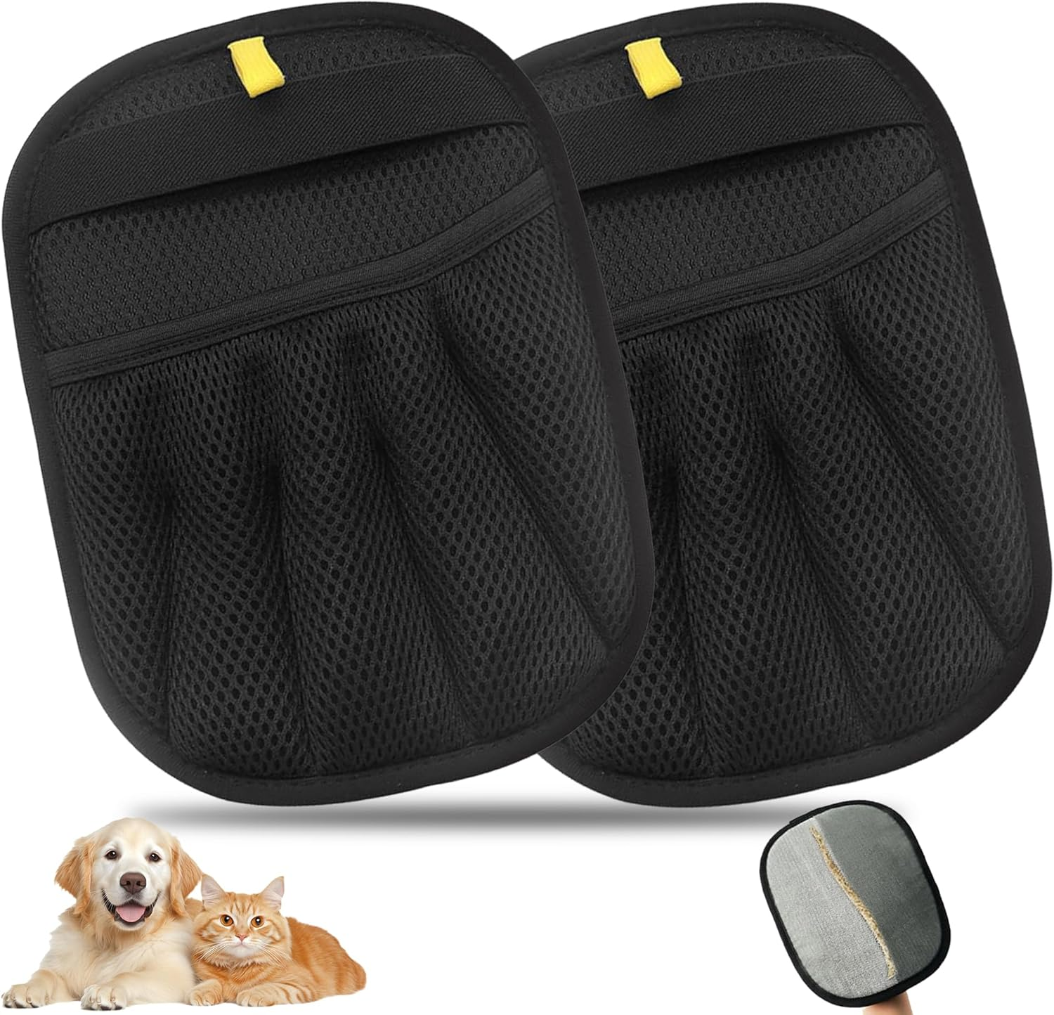 2 PCS Pet Hair Remover, 5-Finger Pet Hair Remover Glove, Reusable Double-Sided Electrostatic Dog Cat Hair Remover Glove for Couch, Furniture, Carpet, Curtain, Clothes Upgraded Animal Fur Removal Tool image number 1