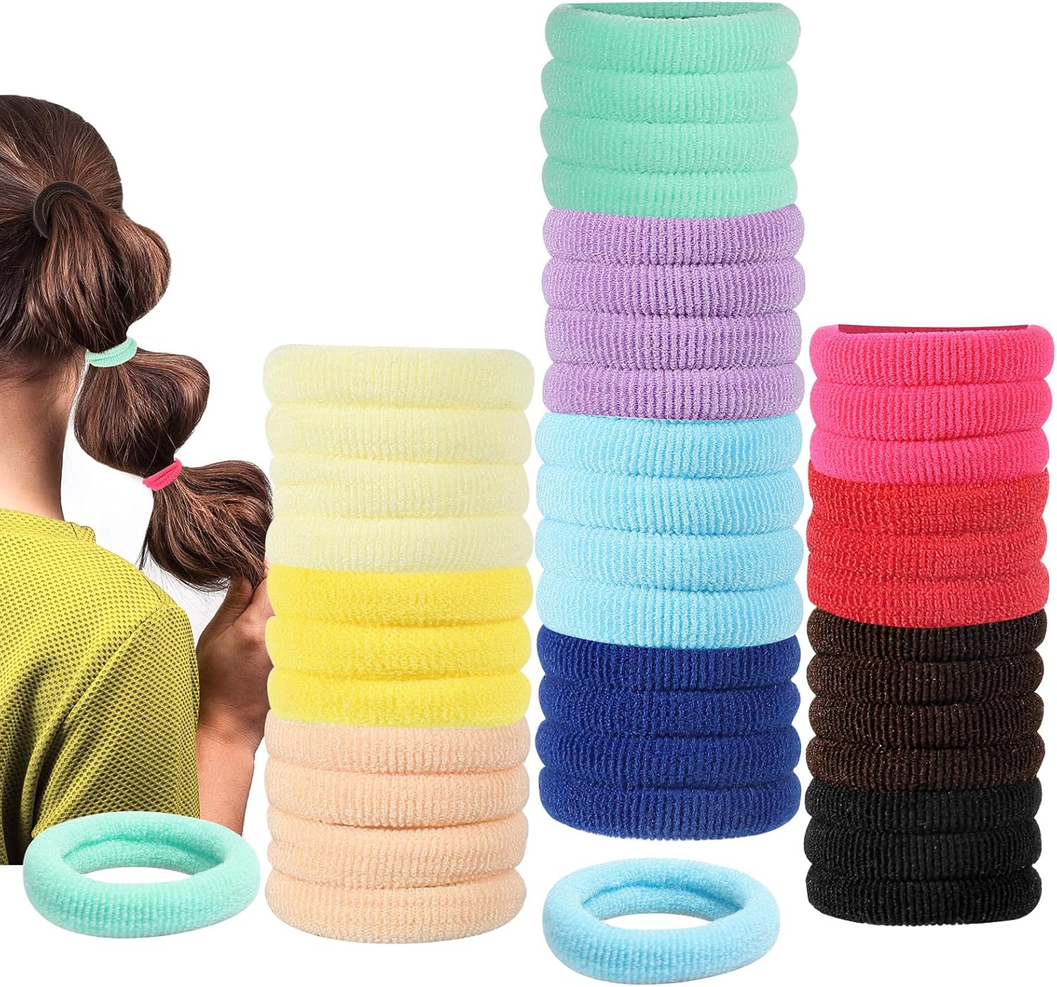 150 Pack Hair Ties for Little Girls, Toddler Baby Hair Ties Soft Hair Ties No Damage Small Seamless Hair Bands Elastic Ponytail Holders Hair Accessories for Toddlers Girls