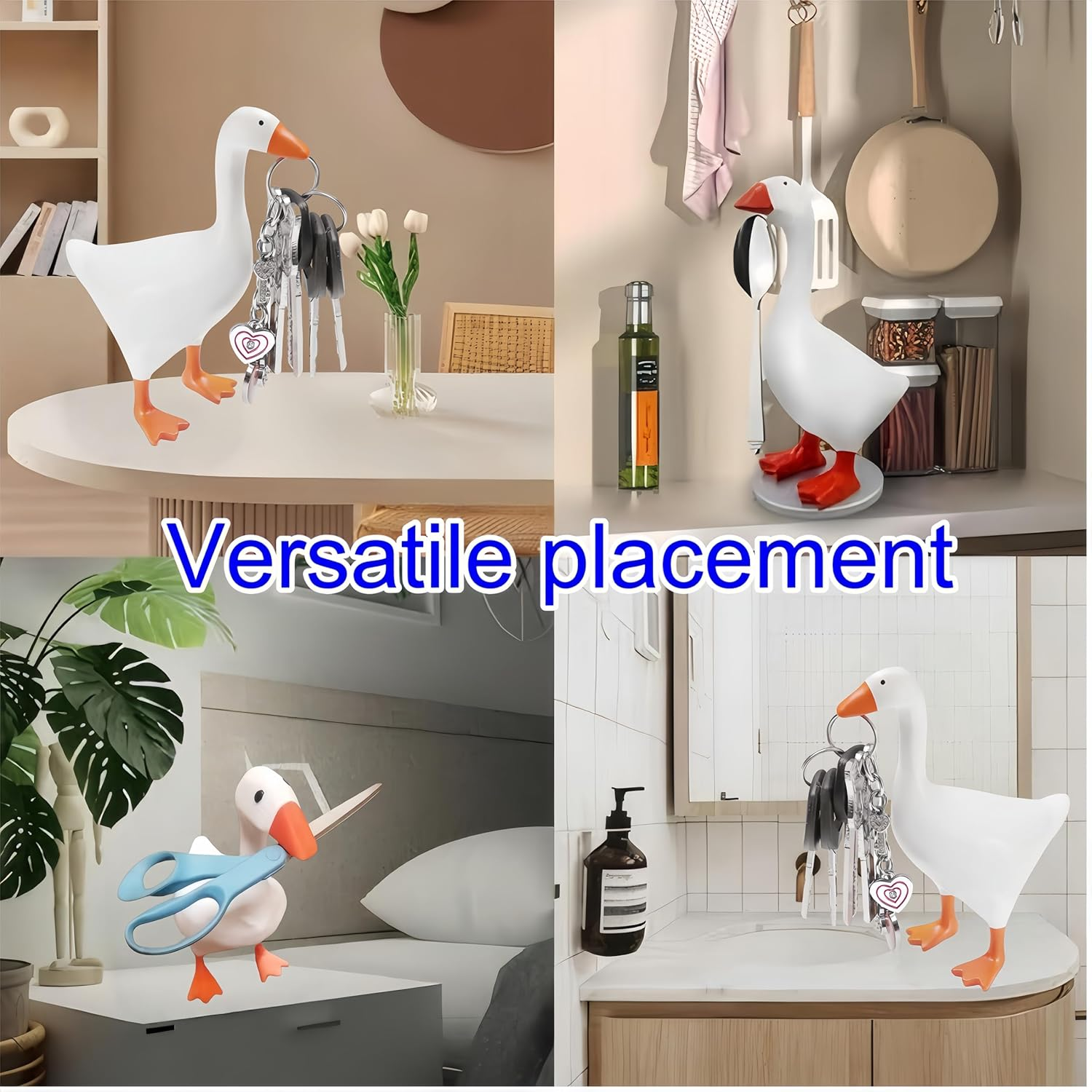 Magnetic Goose Key Holder Housewarming Gifts House Animals Statue Decoration Cute Office Desk Room Accessories image number 2