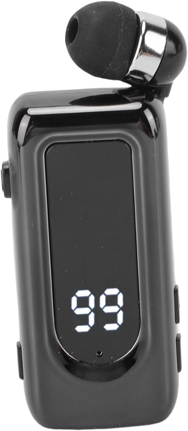 SENECESLI Smart LED Battery Indicator, Retractable BT5.4 Wireless Headphones, LED Display, Stereo Headphones with Controller (Black)