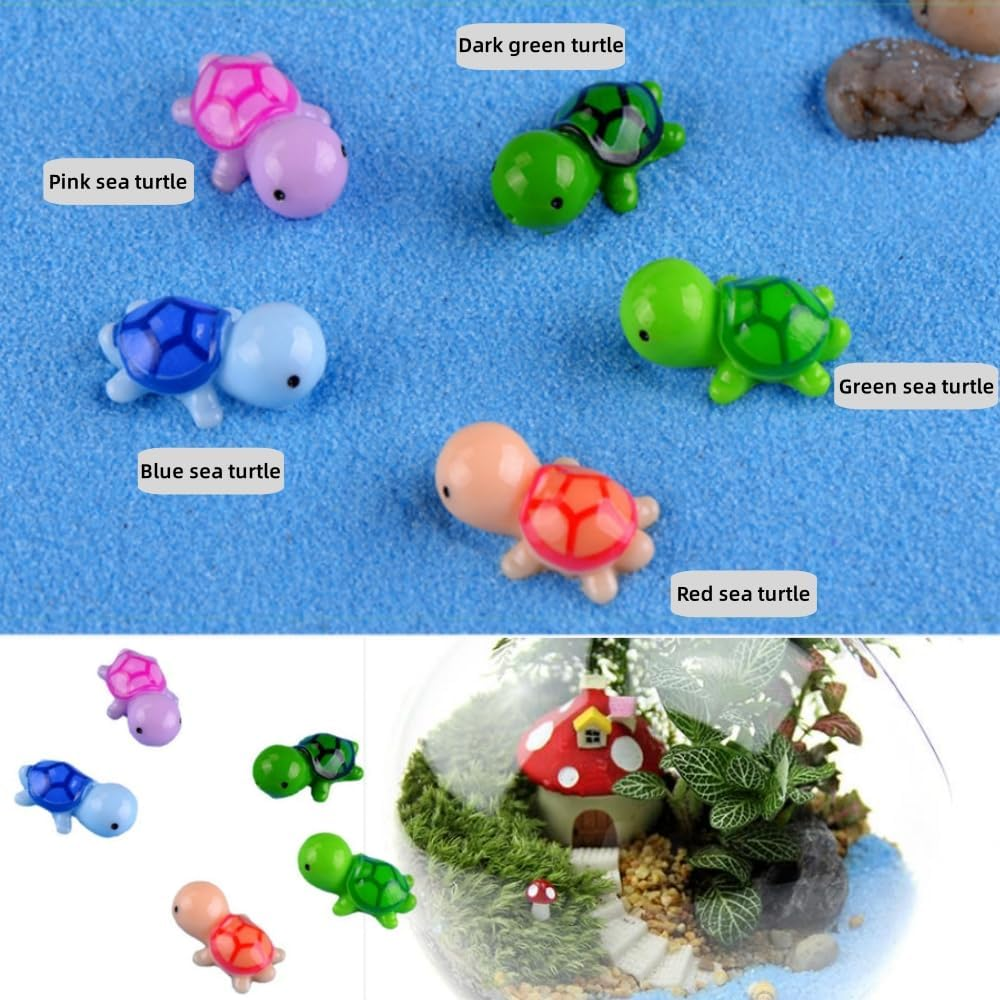 FUNNTY 30 Baby Turtles - Miniature Resin Turtles Miniature Figurines in Bulk 5Color Sea Turtle for Ocean Animal Figurines DIY Home Garden Birthday Party Favor Decoration image number 3