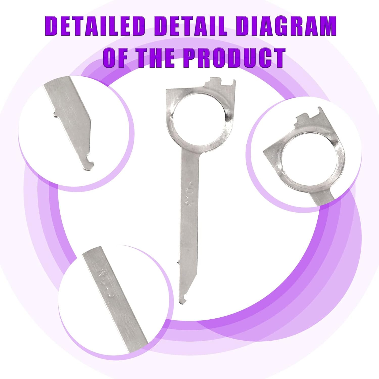 Swpeet 39Pcs Professional Radio Removal Keys Tool Kit, Stereo Radio Removal Tool Key Kit Car and Truck Stereo DIN Removal Keys Stereo Compatible with Mercedes/Bmw/Vw/Audi/Ford image number 3