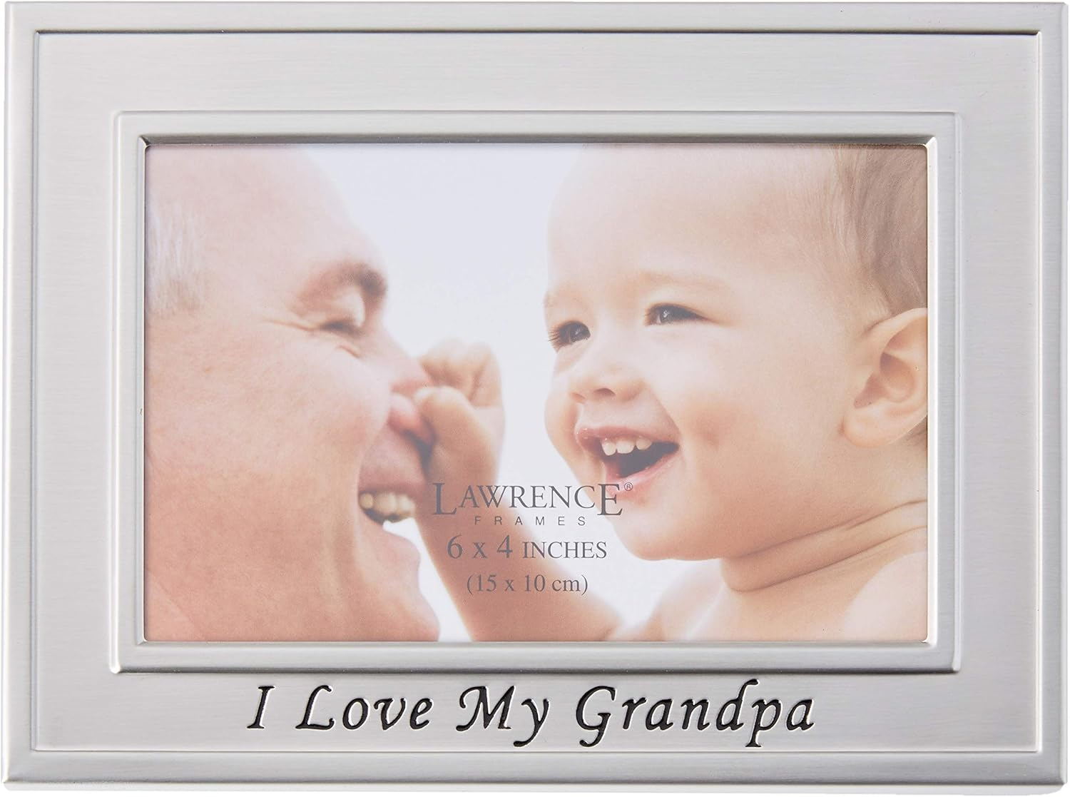 Lawrence Frames Sentiments Collection, Brushed Metal 4 by 6 I Love My Grandpa Picture Frame image number 5