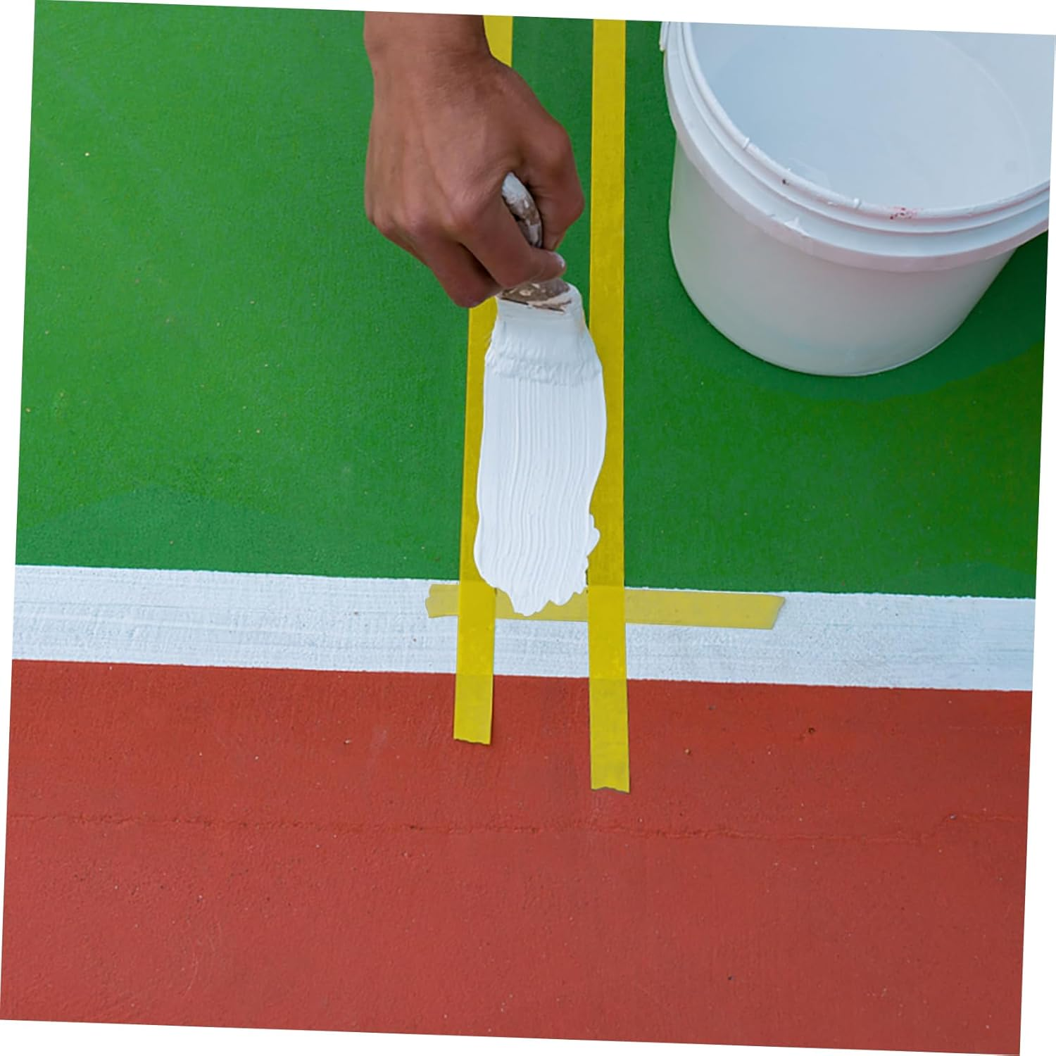 Yardenfun 5Rolls Adhesive Masking Tape for Furniture Painter Easy Tear Art Supplies Self-Adhesive Tapes in Yellow image number 4