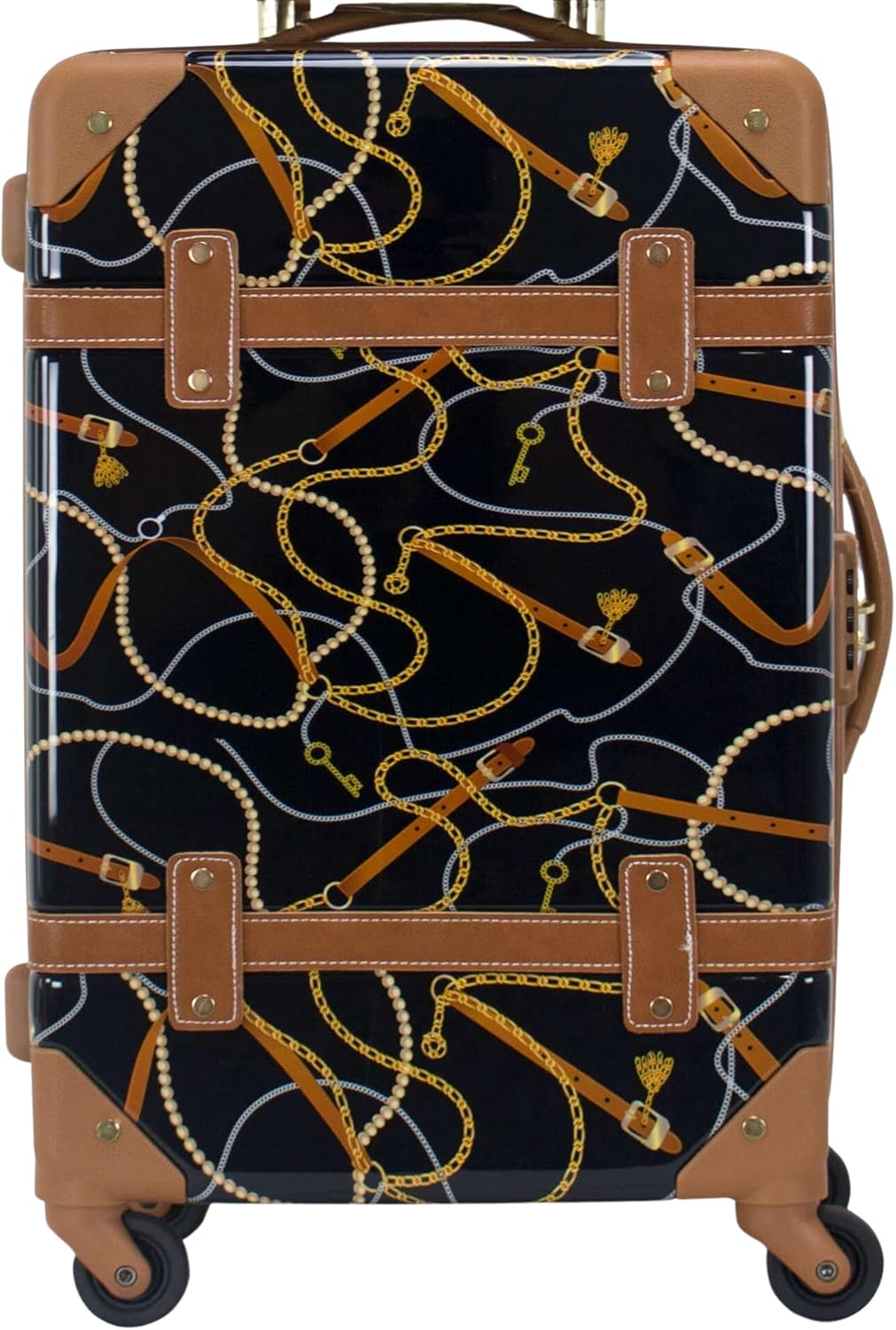 Chariot Regal Vintage Style 2-Piece Hardside Carry-On Retro Train Case Spinner Luggage Set - Ivory image number 2