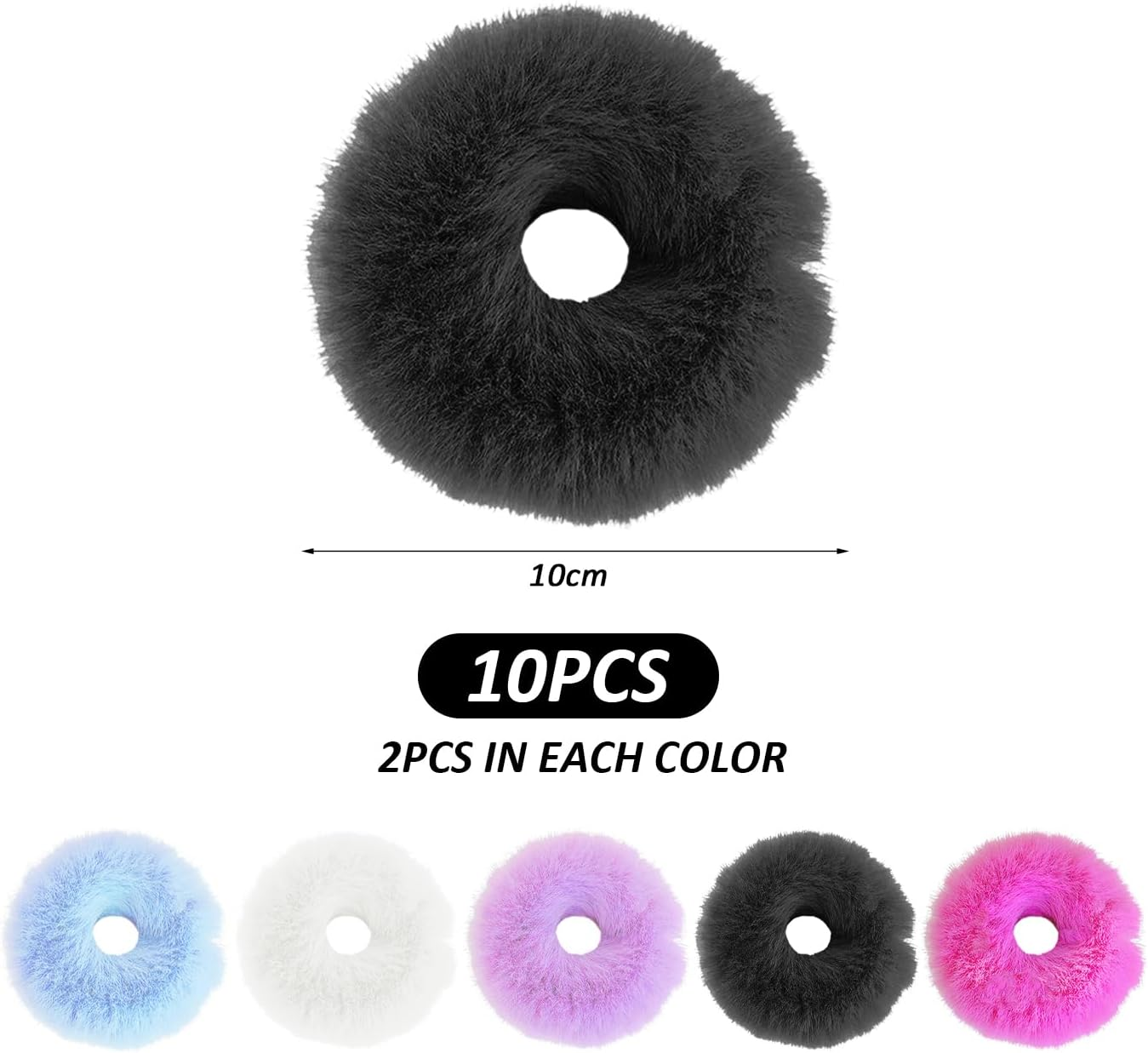 10 Plush Hair Rings, Funny and Cute Hair Rings, Fashionable Hair Accessories, Hairstyle Decorations and Hair Accessories for Girls.