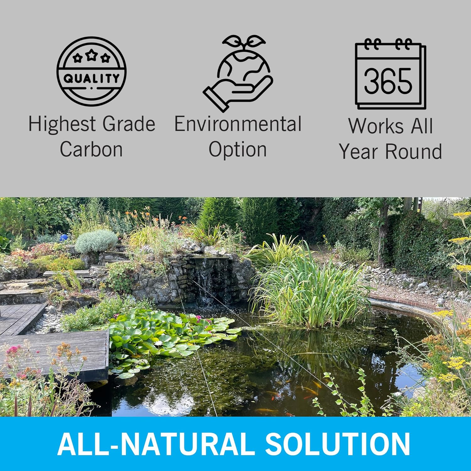 Evolution Aqua Pond Dechlorinator for Fish Ponds &ndash; Activated Carbon Chlorine Remover Garden Hose Inline Water Filter for Pond Tap Water Treatment / 12-Inch image number 2