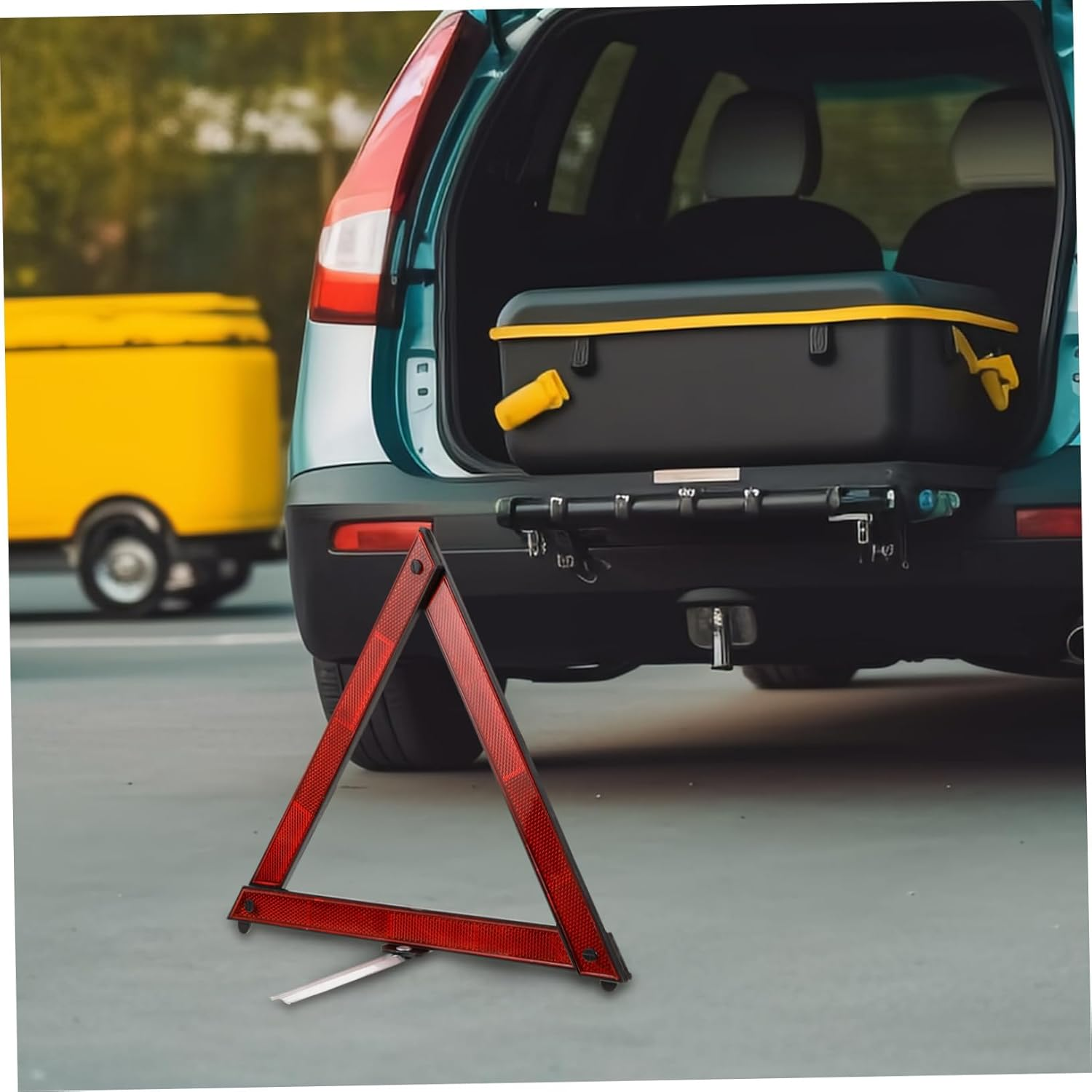 NOLITOY 3Pcs Car Safety Triangles Reflective Roadside Warning Triangles Foldable Traffic Emergency Reflectors for Vehicle Breakdown and Road Safety