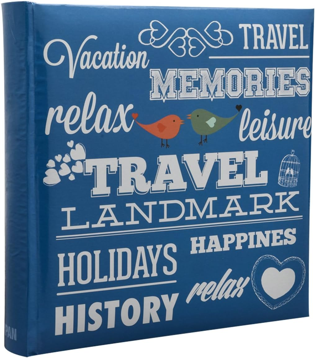 6" X 4" 200 Photos Large Slip in Photo Album Special Blue Memo Book - with Index Page/Dvd Pockets