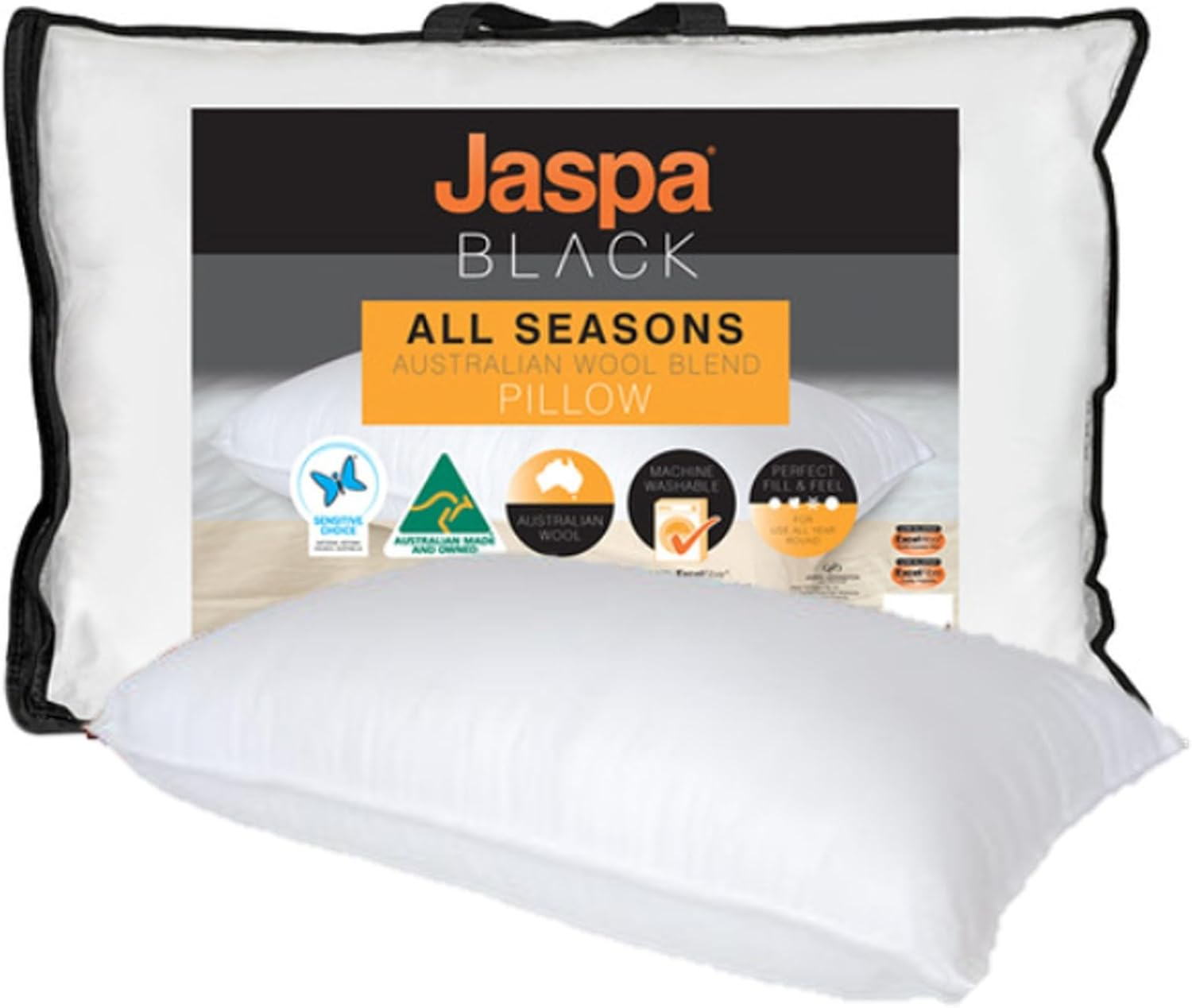Jaspa Black JBPWAS All Seasons Pillow, White image number 2