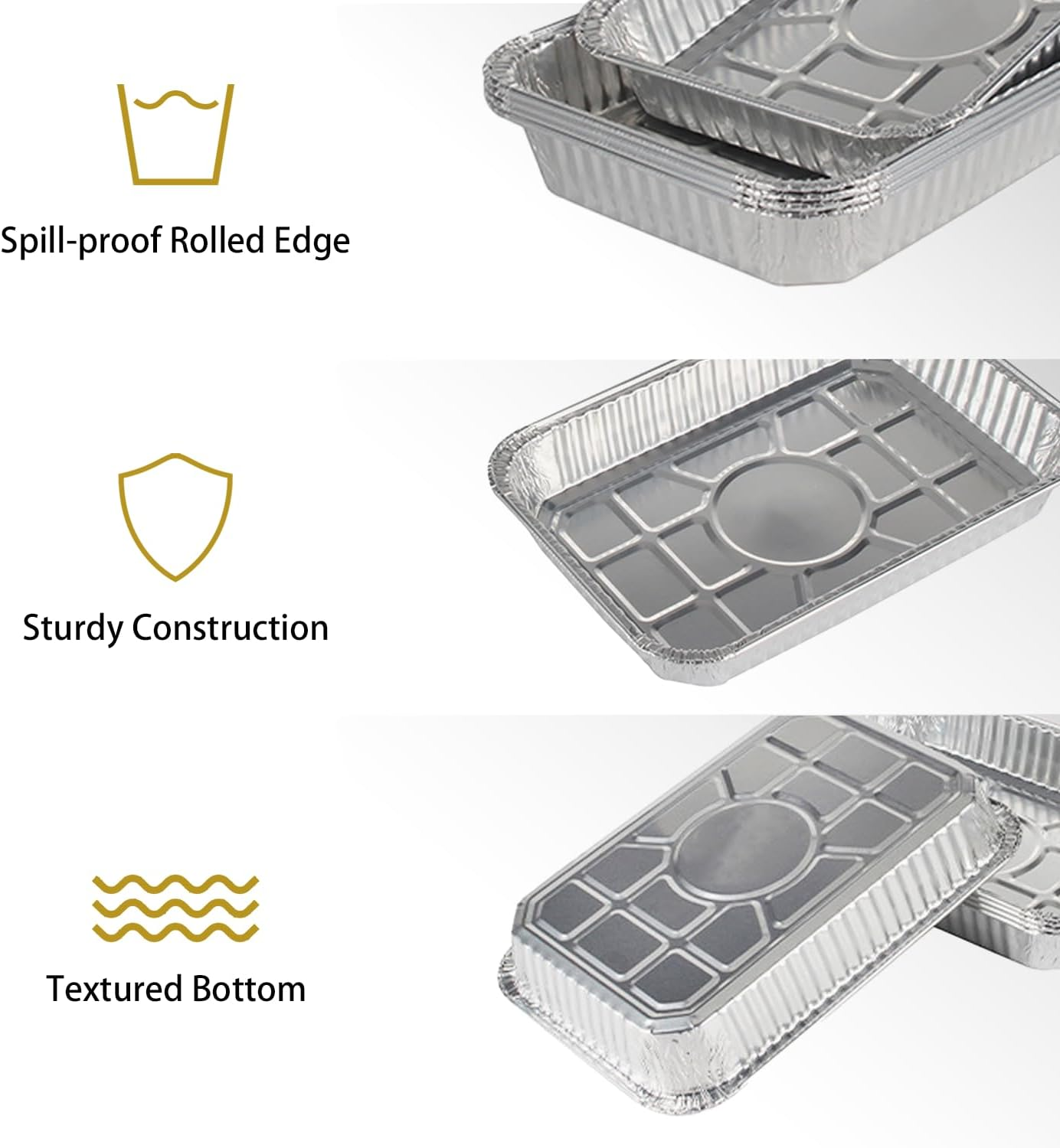 25 Piece Grease Tray Liners Compatible with Weber 6415 Grill Drip Pans Aluminum Barbecue Drip Pans Liners 21.9&times;15.1&times;3.4 Cm image number 1