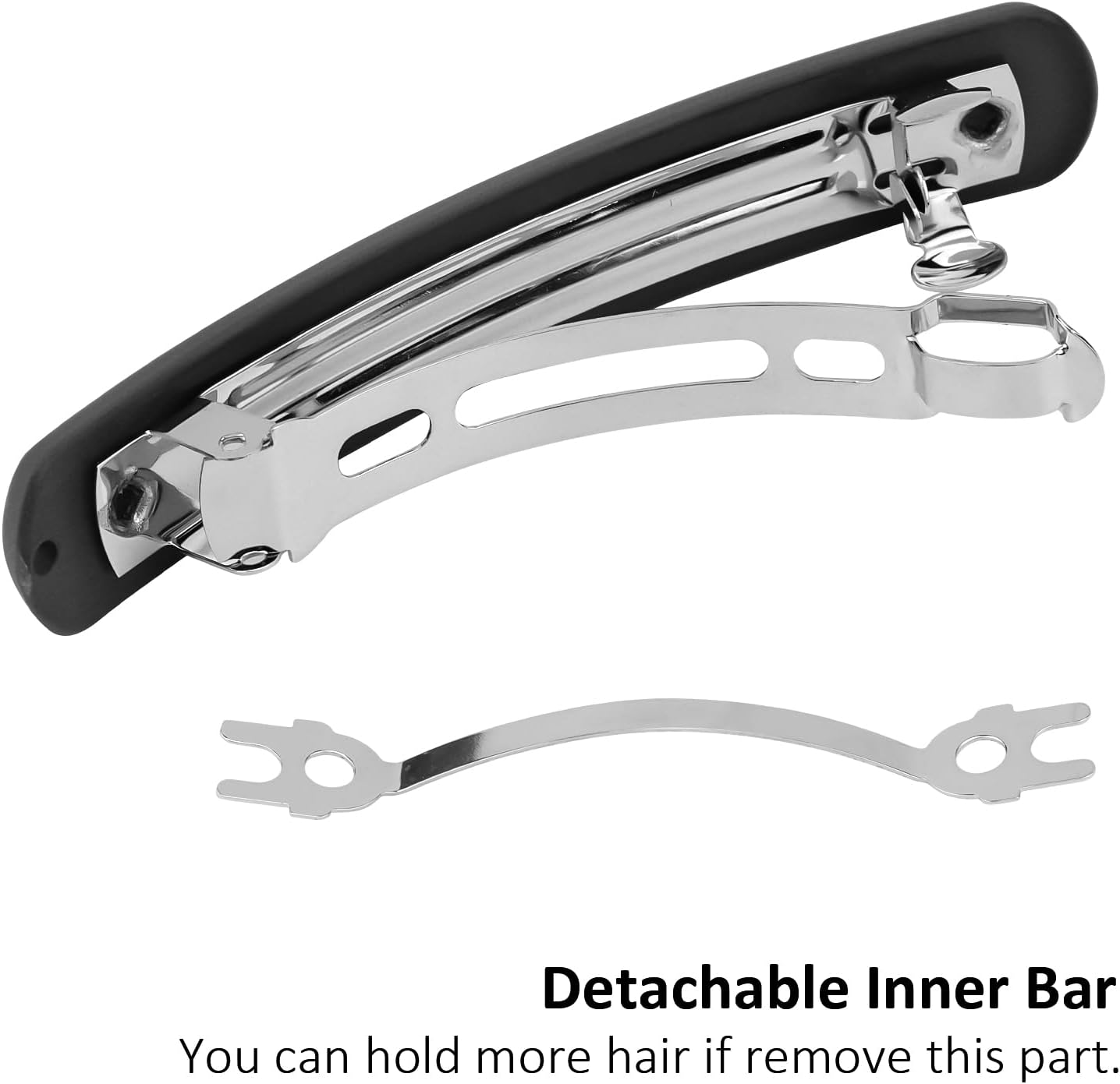 Hair Clip, Black Matte Barrettes for Women 4Pcs, Flat Hair Clips for Thin Fine Hair, Hair Pins for Short Medium Hair, Cute Hair Accessories for Women Girls