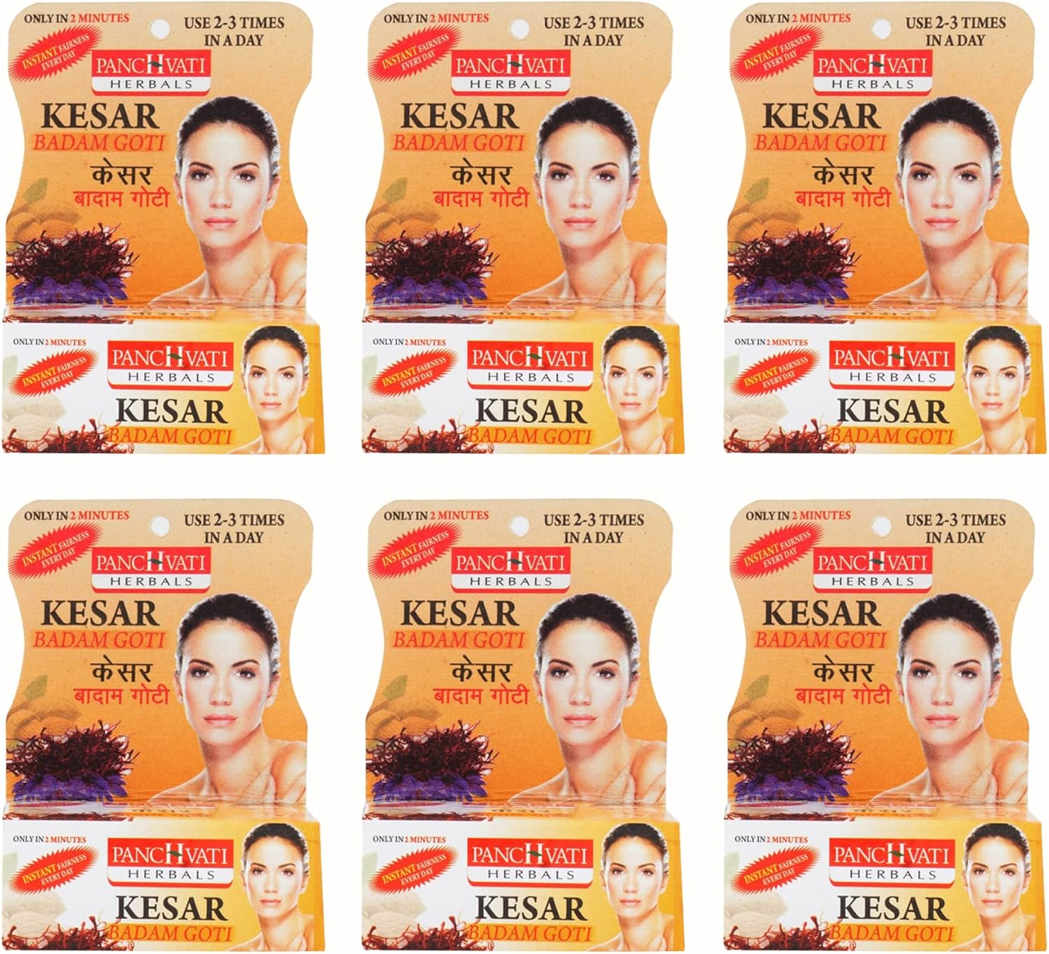Panchvati Herbals Kesar & Badam Goti Soap 25 Gm,Pack of -6 image number 2