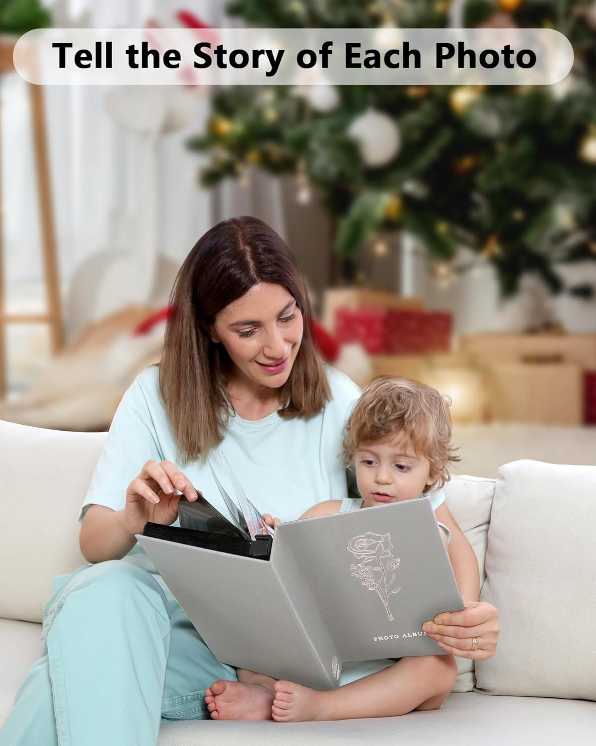 Yuforr Photo Album 6X4 Slip In, 300 Pockets Photos, Linen Photo Albums for Family Wedding Anniversary, Album Book Holds Landscape 10X15Cm Pictures-Gray