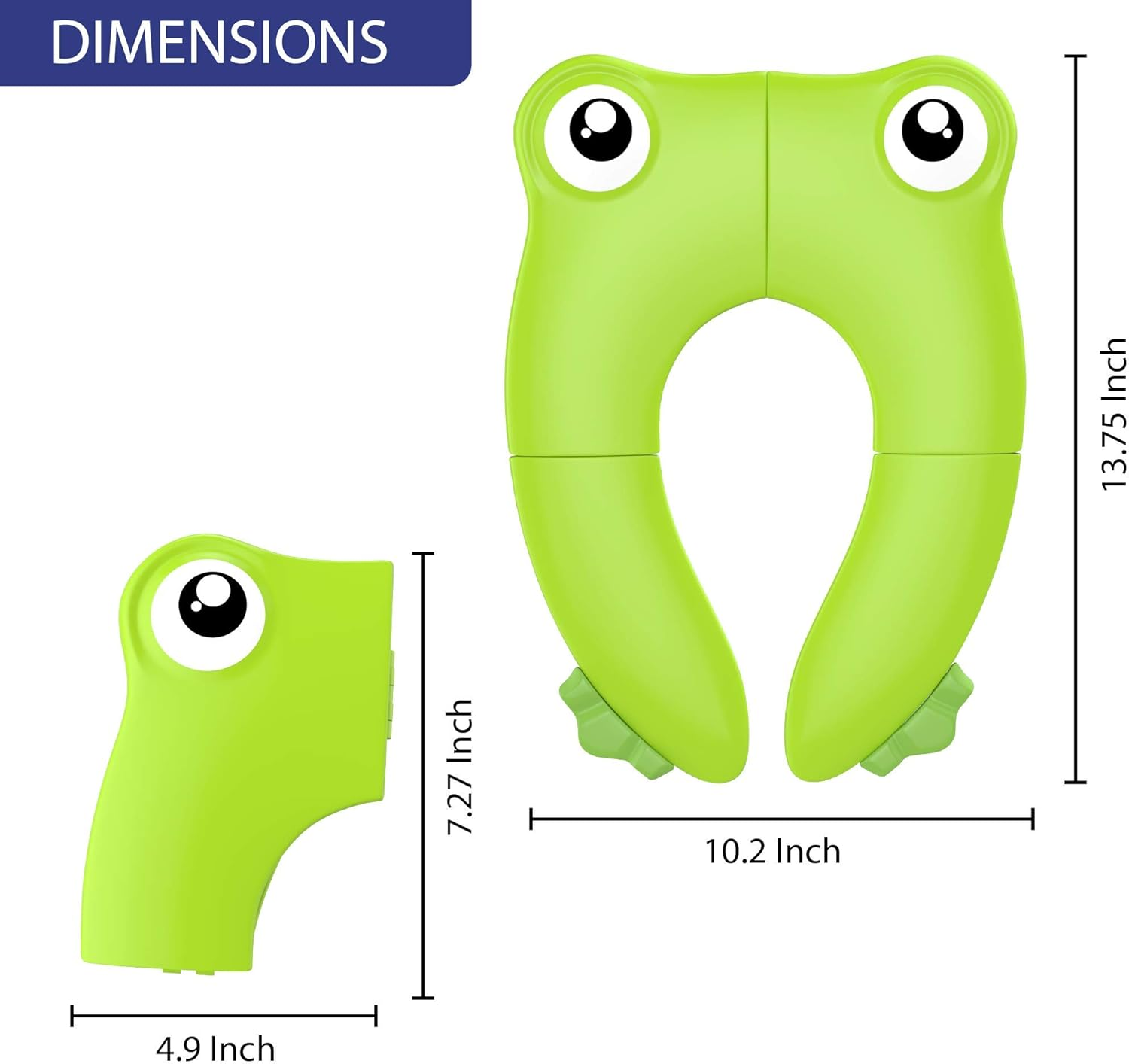 Portable Folding Large Non Slip Silionce Pads Potty Training Seat for Kids Boys & Girls, Foldable Toddlers Toilet Seat, Recyclable Potty Seat Cover for Travel (Green) image number 6