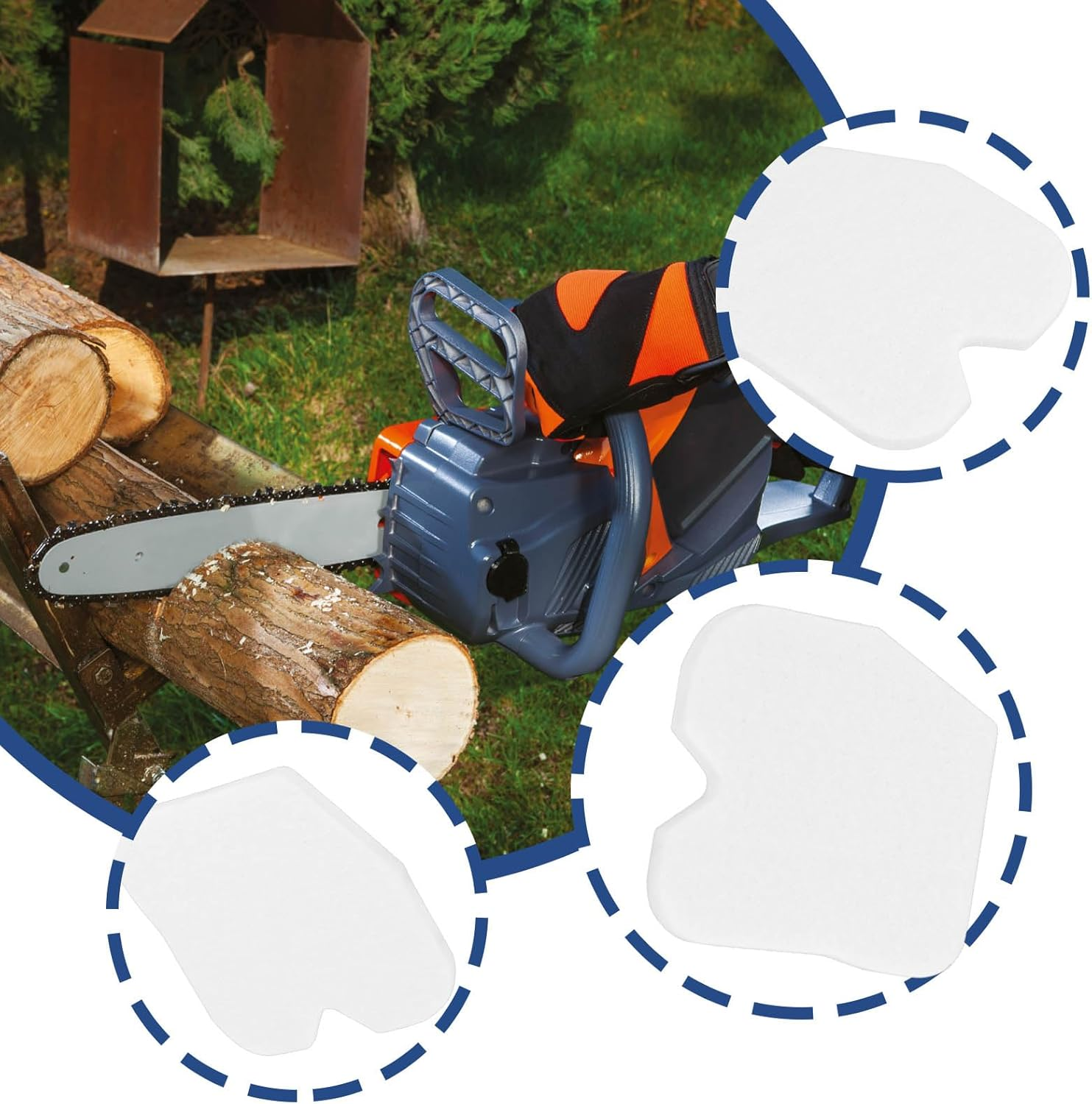 Create Idea 10Pcs Chainsaw Air Filter Replacement Part 545061801 Compatible with Husqvarna 235 235E 236 236E 240 240E Chainsaw Compatible with Jonsered image number 3