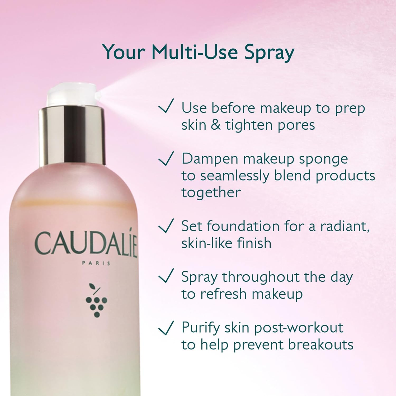 Caudalie Beauty Elixir Face Mist: Toner That Tightens Pores + Reduces Dullness + Sets Makeup - 100 Ml image number 5