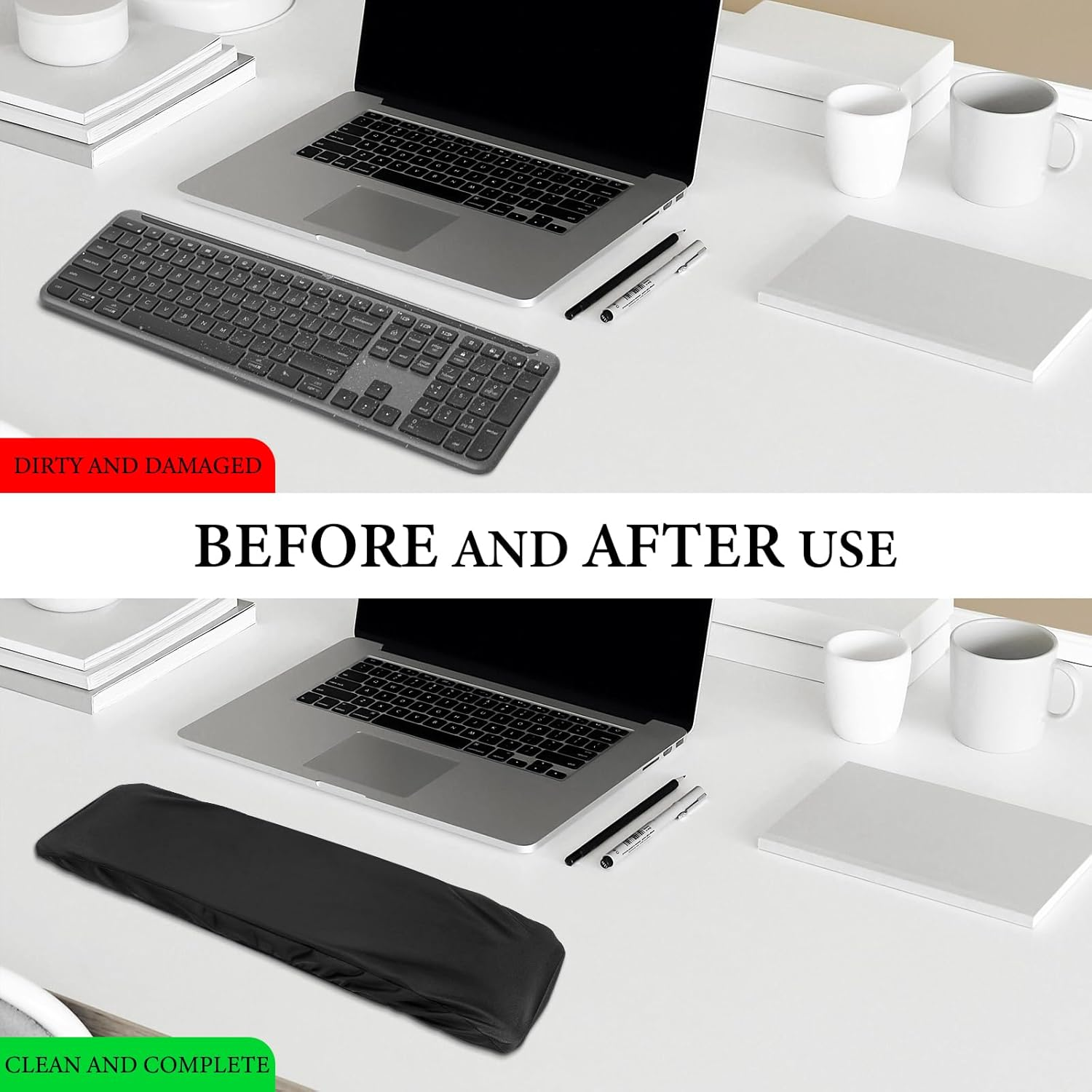 Geekria Full Size Keyboard Dust Cover, Ice Silk Elastic Cover for 104 Keys Computer Keyboard, Compatible with Logitech MK955/MK950/MX Keys S/MX Keys Advanced, Redragon K556, Keychron K10 image number 3