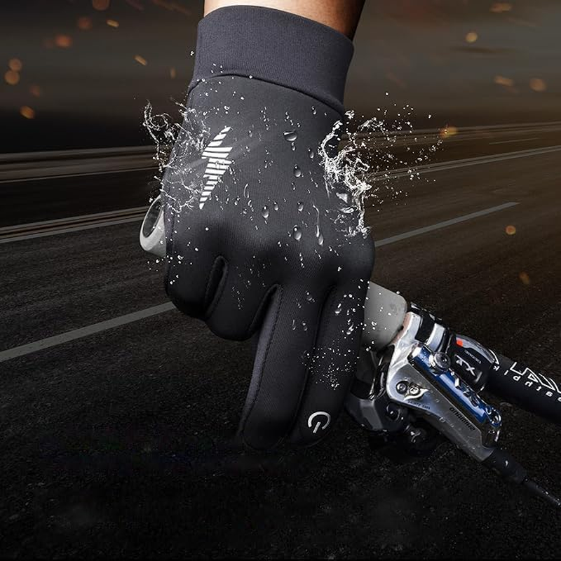 Winter Running Gloves, Unisex Touchscreen Anti-Slip Elastic Gloves, Lightweight Warm Windproof for Cycling, Driving, Camping, Hiking image number 6