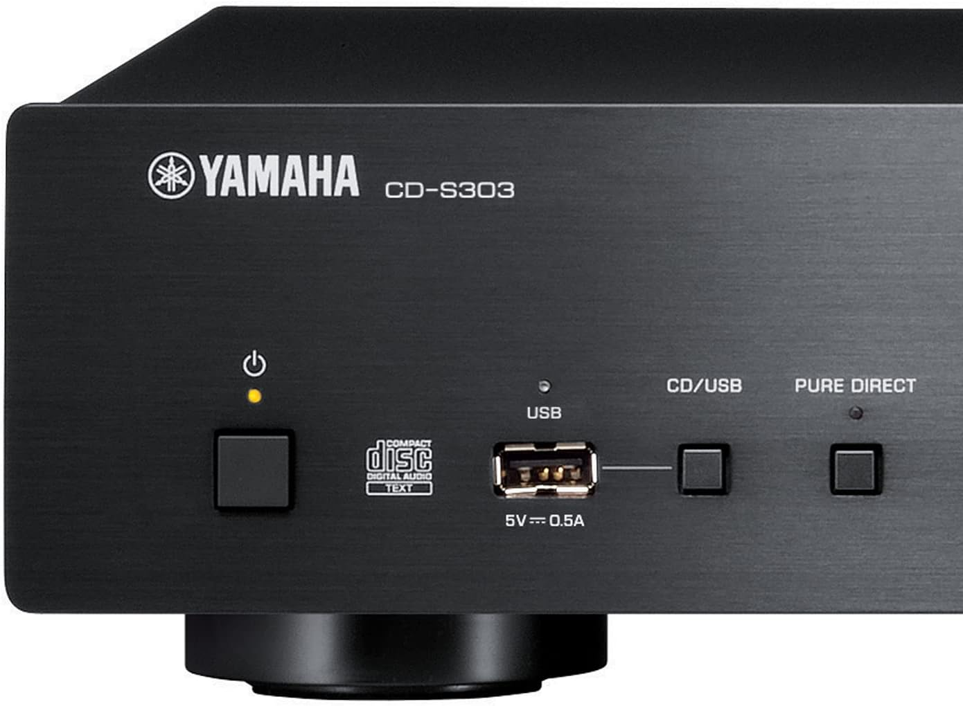 Yamaha CD-S303 CD Player with Pure Direct, USB Port, CD-R/RW Disc Playback, MP3/WMA/LPCM/FLAC Compatibility, Black - Black image number 3