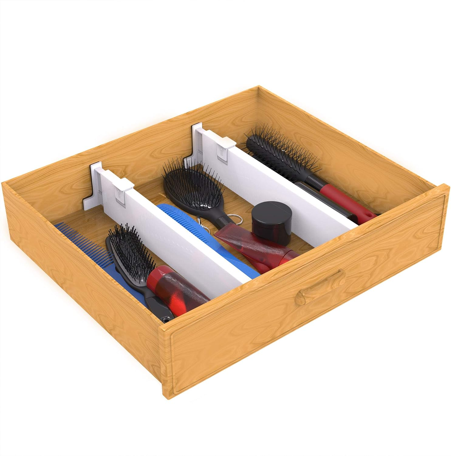 Lavish Home Expandable Drawer Divider and Organizer &ndash; Set of 2 Adjustable Household Separators for Kitchen, Dresser, Bedroom, Bathroom and More image number 4