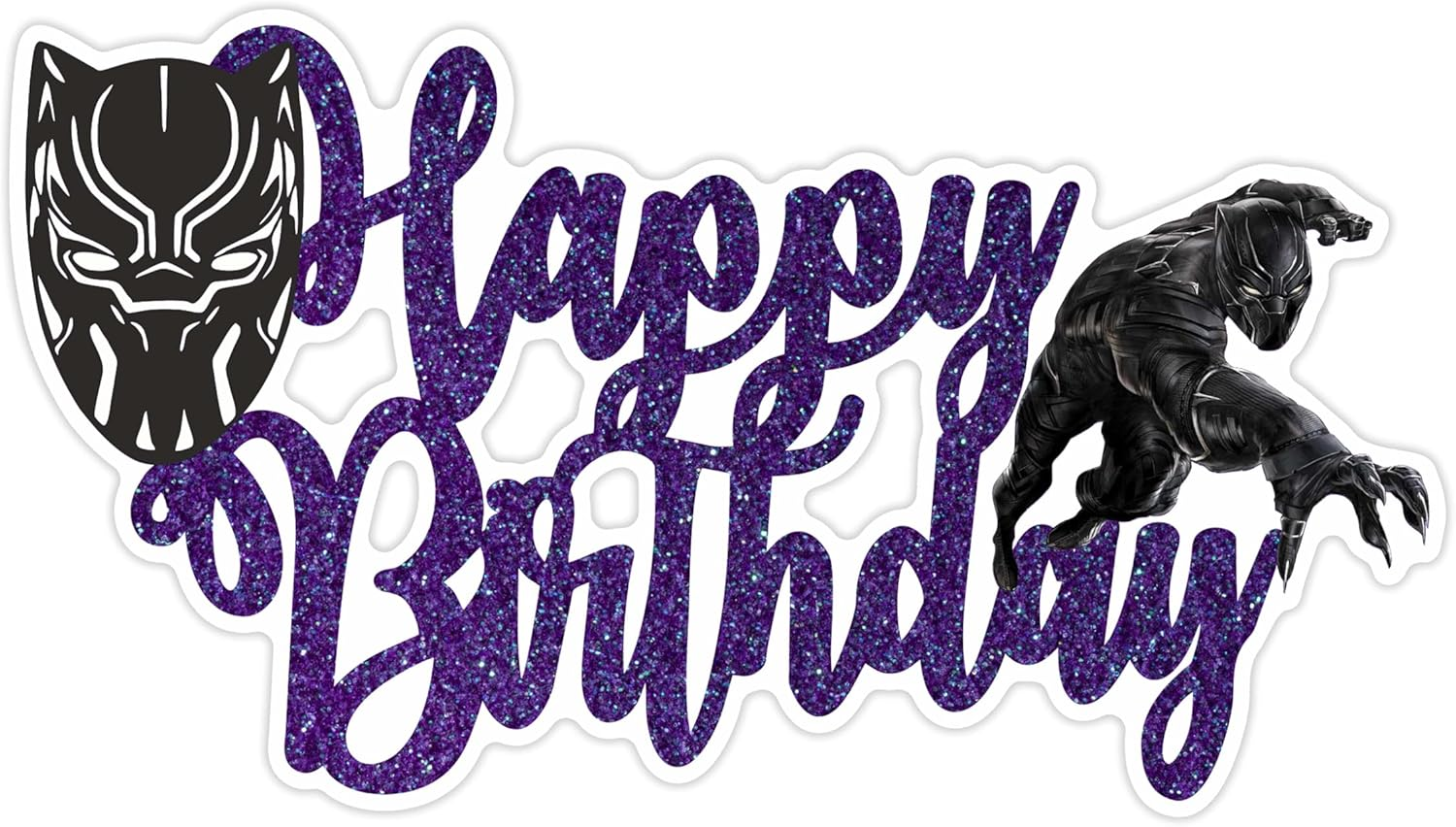 Blck Pnthr Happy Birthday Cake Topper | Black Panther Theme &ndash; Birthday Party Decoration &ndash; Durable & Easy to Use &ndash; Perfect for Celebrations image number 4