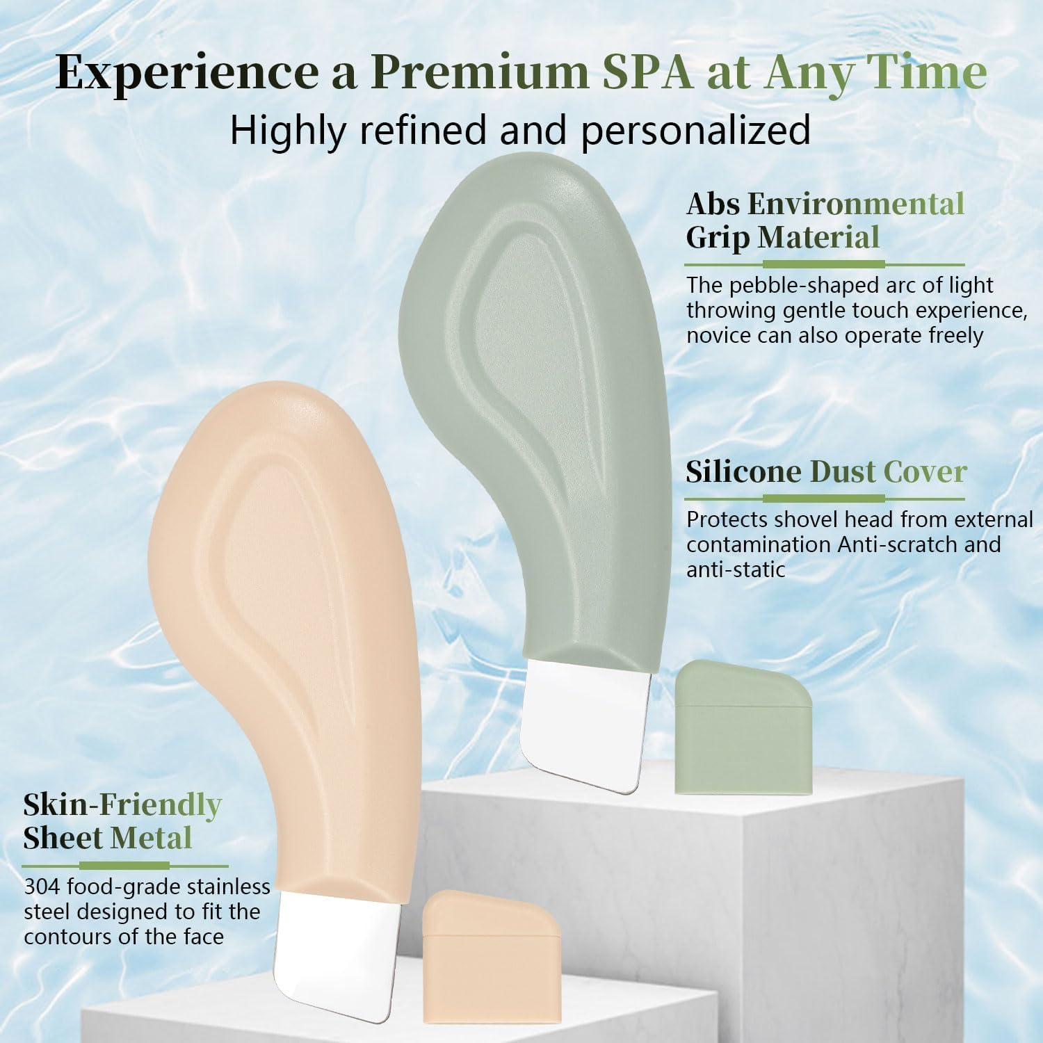 Flyanzebi Silicone Nose & Face Blackhead Remover Spatulas, 2-Pack, Green, Gentle & Effective, Deep Clean, Easy to Use & Clean image number 2