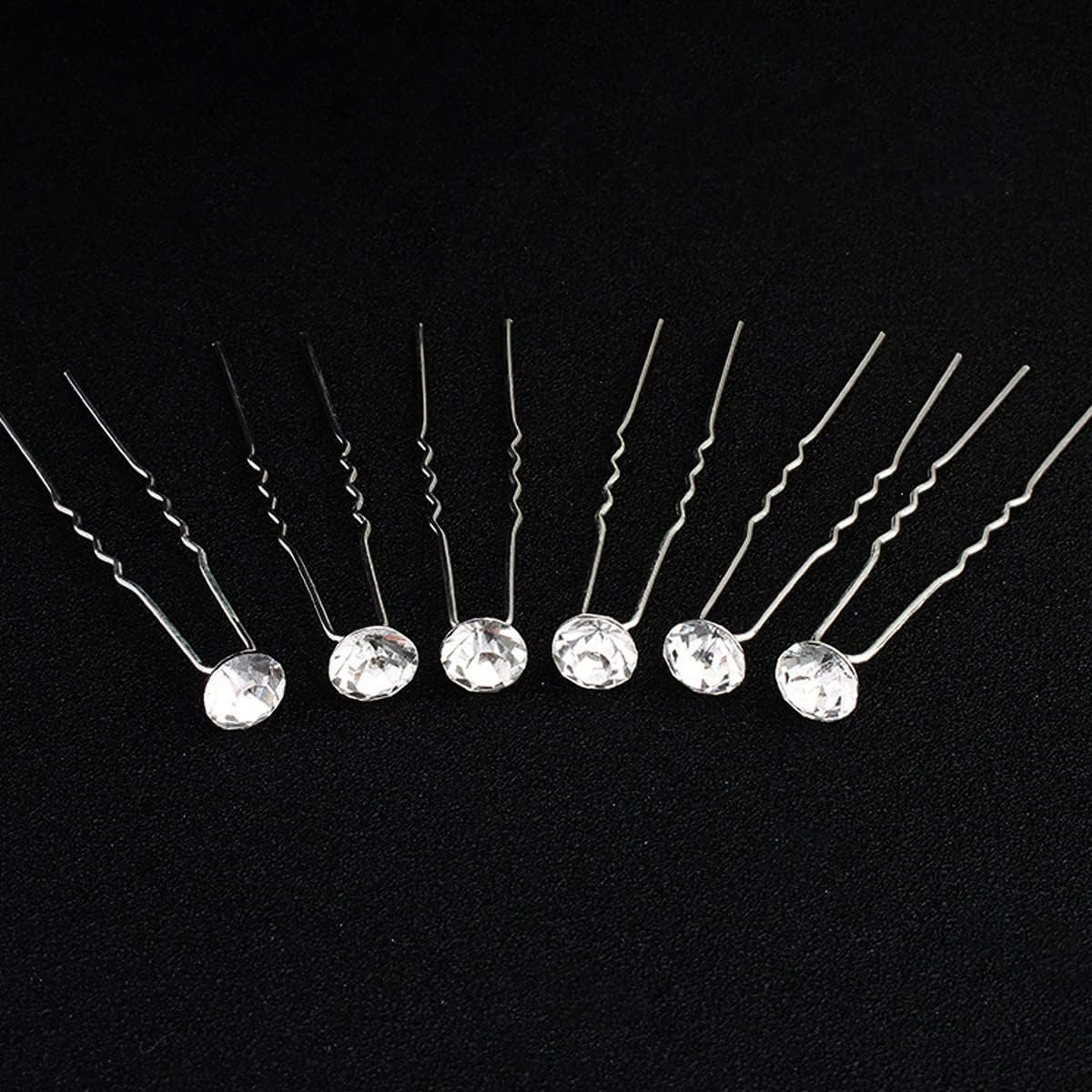 KINDOYO Rhinestone Hair Clips - Bridal Wedding Hair Bun Pins U-Shaped Hair Pins Hair Styling Clip for Women Girls Brides - White (Pack of 30) image number 5