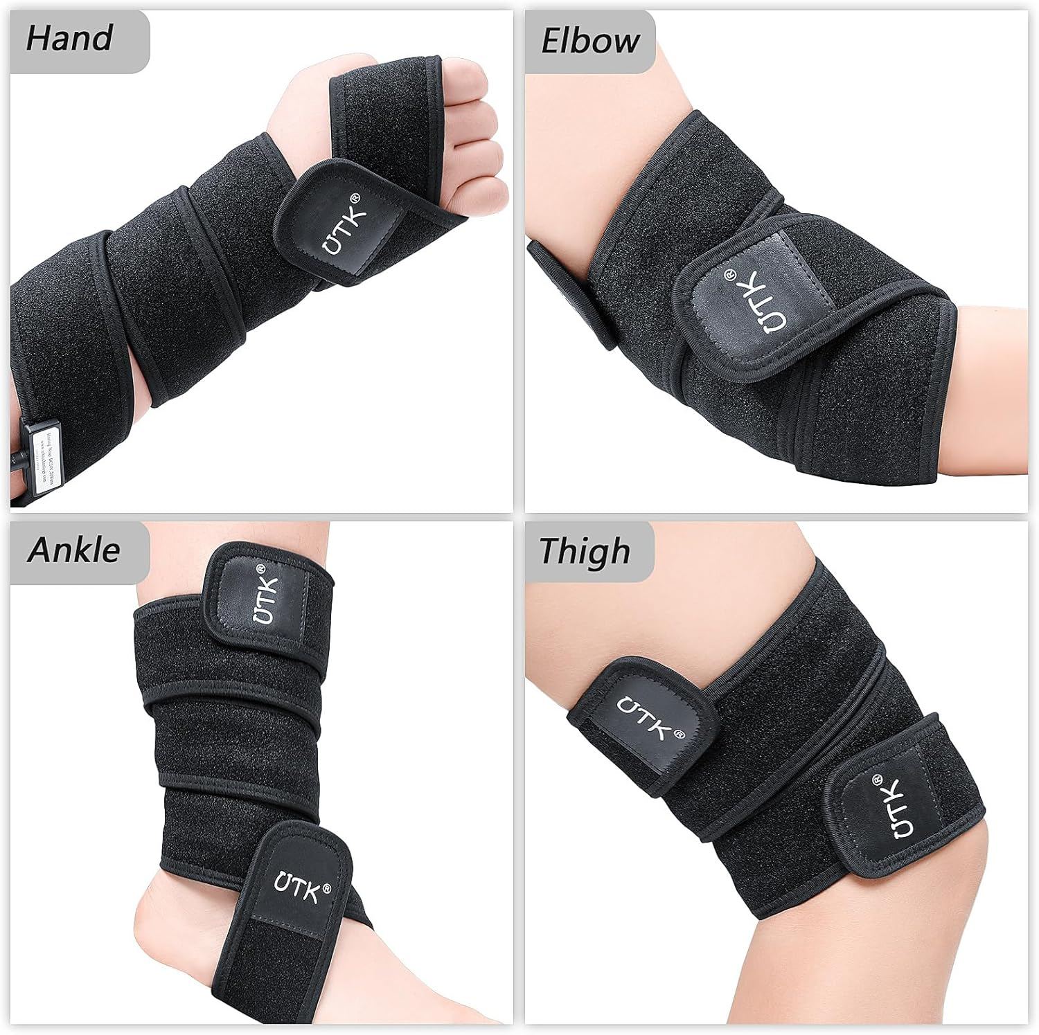 UTK Far Infrared Heating Pad, Heated Flexible Wraps for Arm Joint Elbow, Fast Heating, Hotter to 159℉, 4H Auto off & Memory Function, 120" Extension Cord, 47" X 2.4" with 8 Jade Stones image number 5