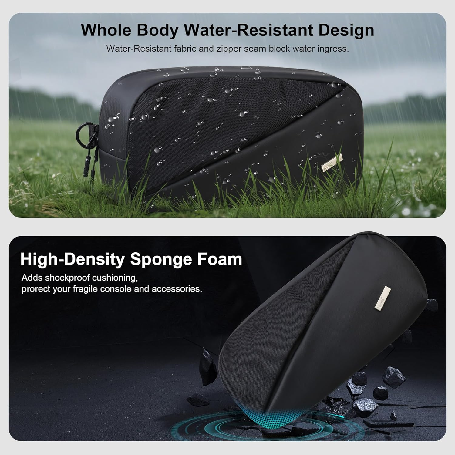 Lacdo Carrying Case for Nintendo Switch 2 / Steam Deck OLED / ROG Xbox Ally X Storage Portable Bag, Protective Crossbody Sling Bag, Steamdeck Case Switch 2 Case Bag Fit Console & Accessories, Black image number 5