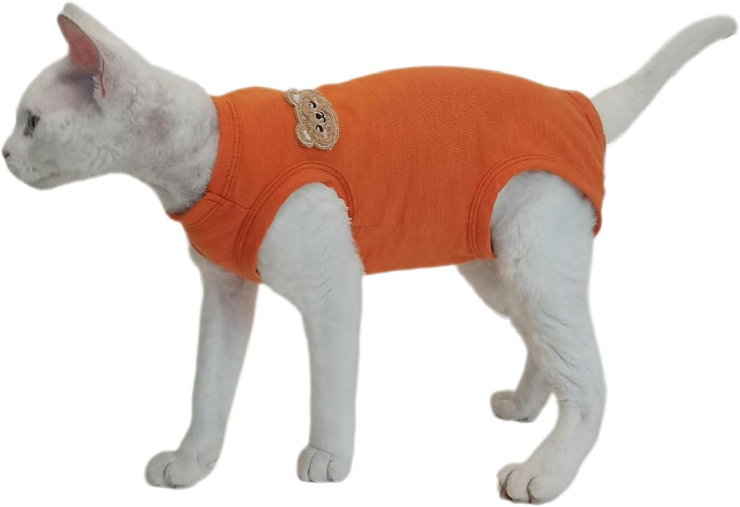 IUOUTG Hairless Sphynx Cat Clothes Breathable Four Leg Cotton Cat Pajamas Girl Kitten Pullover Vest Soft Boy Pet Clothes Kitten Shirts Cat Apparel for Cornish Rex Devon