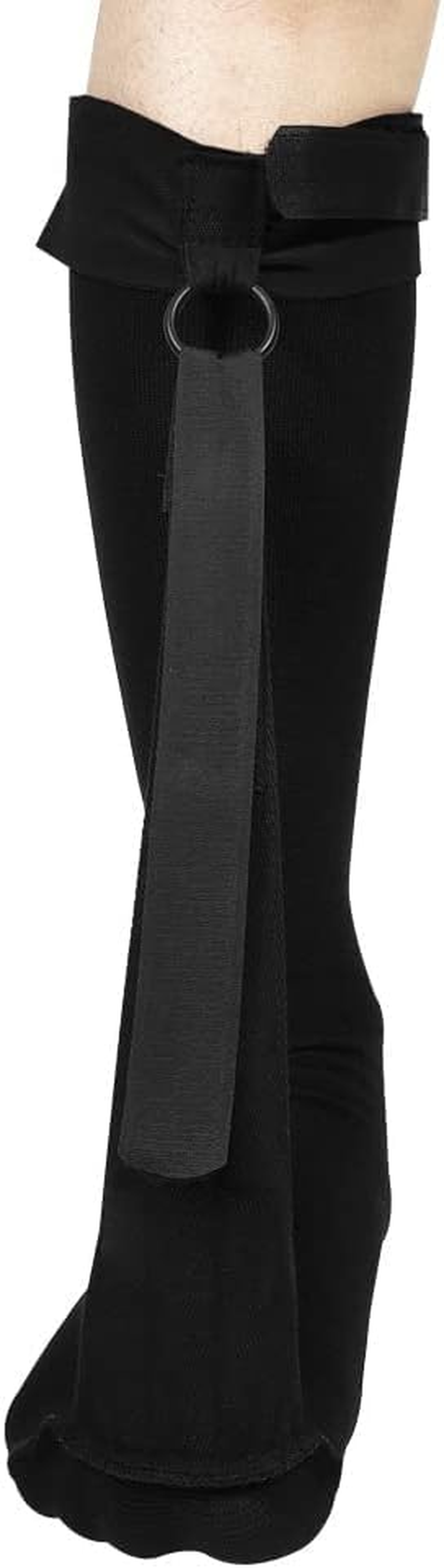 PFS Plantar Fasciitis Stretch Night Sock with Tread - for Pain Relief from Plantar Fasciitis and Achilles Tendonitis (Black, L/XL) image number 3