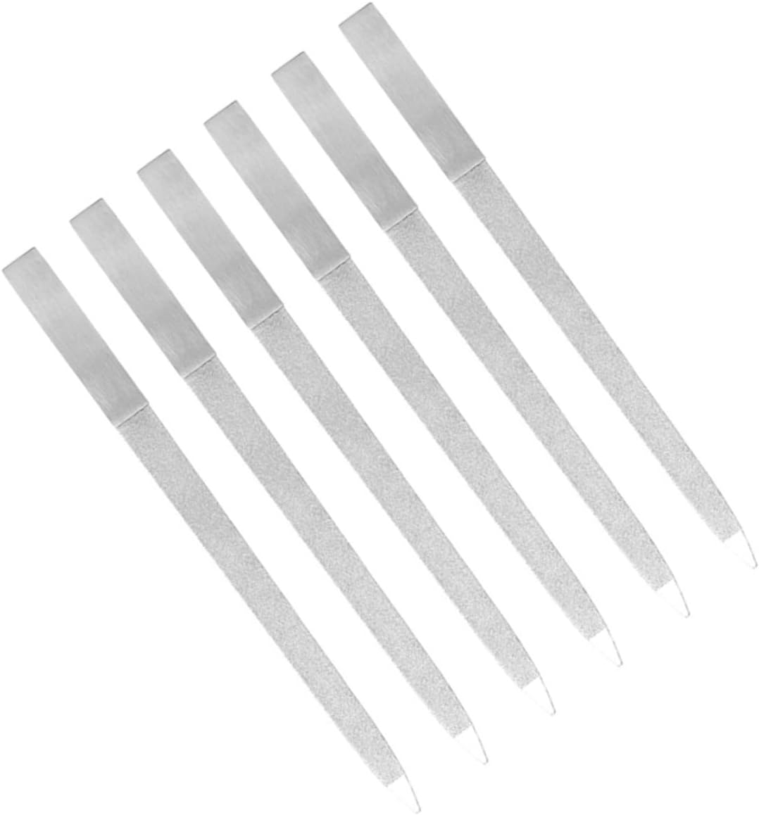 GLEAVI 6Pcs Stainless Steel Nail Files Double Sided Carborundum for Fingernails and Toenails Manicure Tools for Smooth Finishing Travel-Friendly Design image number 1