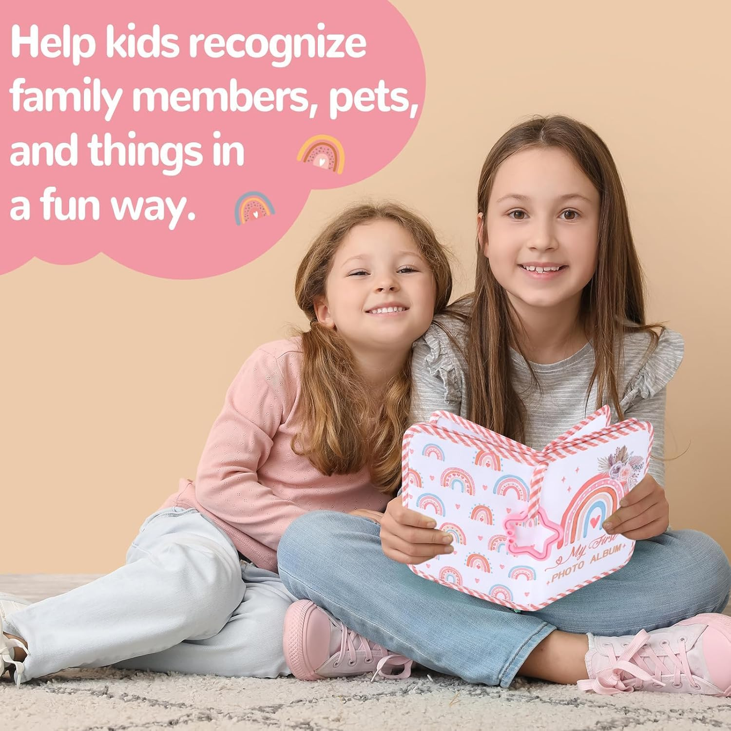 Baby'S My First Family Album Soft Photo Cloth Book Boho Rainbow My First Book of Photos Baby Memory Album Gift Holds 4X6 Pictures for Babies Newborn Toddler & Kids Baby Shower image number 4