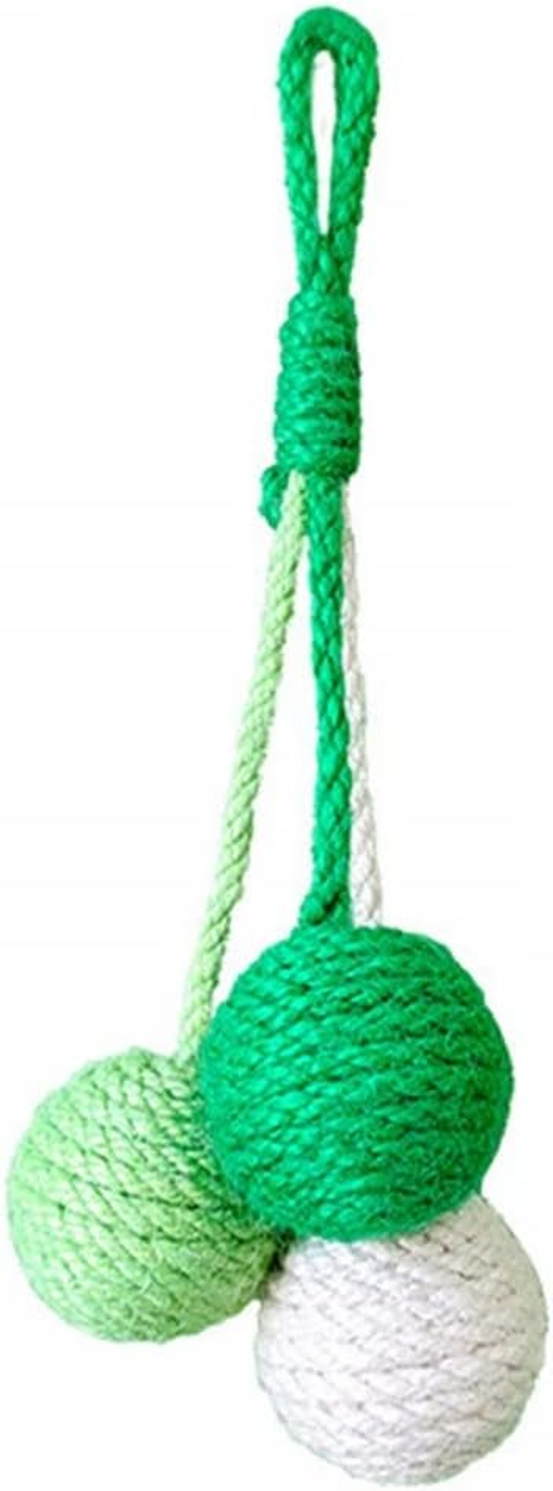 Mioyoow Cat Hanging Toy, Healthy Safe Sisal Teaser Ball Hanging Interactive Cat Exercise Toy with Sound for Kittens Puppies Small Rabbits Squirrel Hamster image number 5